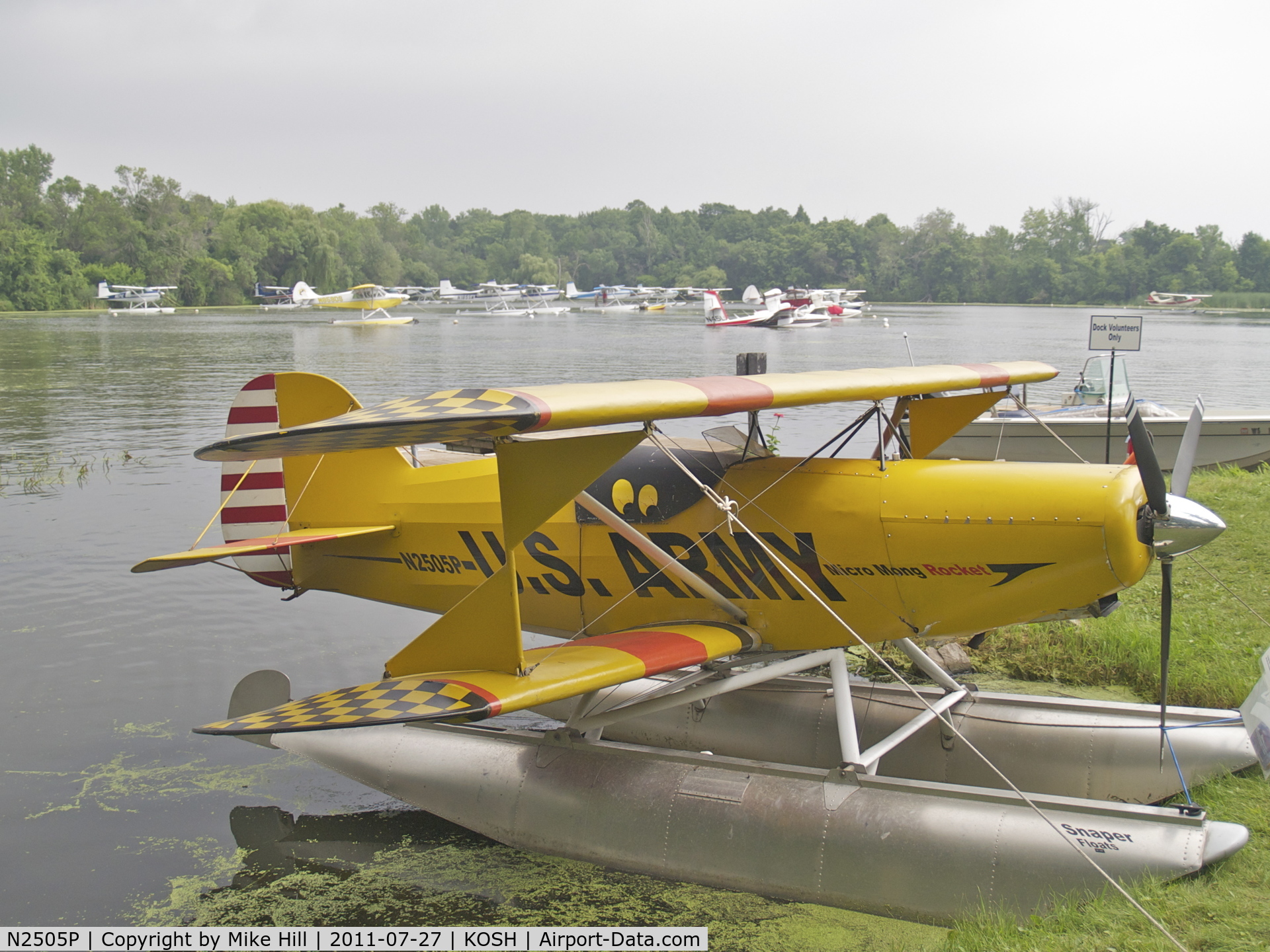 N2505P, 2008 Green Sky Adventures Micro Mong C/N 32, Aircraft moored at the Airventure Seaplane Base - July 2011