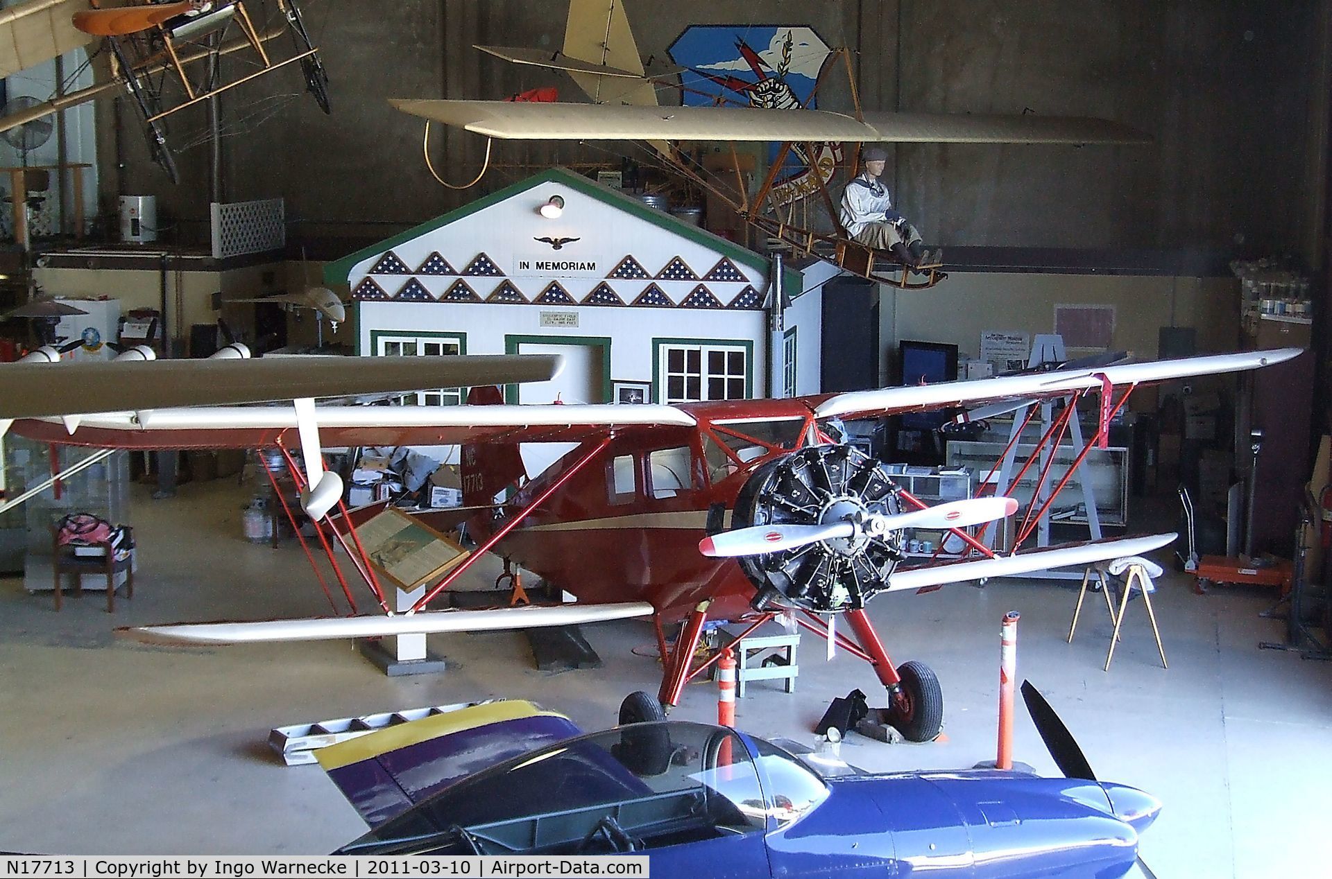 N17713, 1937 Waco YKS-7 C/N 4625, Waco YKS-7 at the San Diego Air & Space Museum's Gillespie Field Annex, El Cajon CA