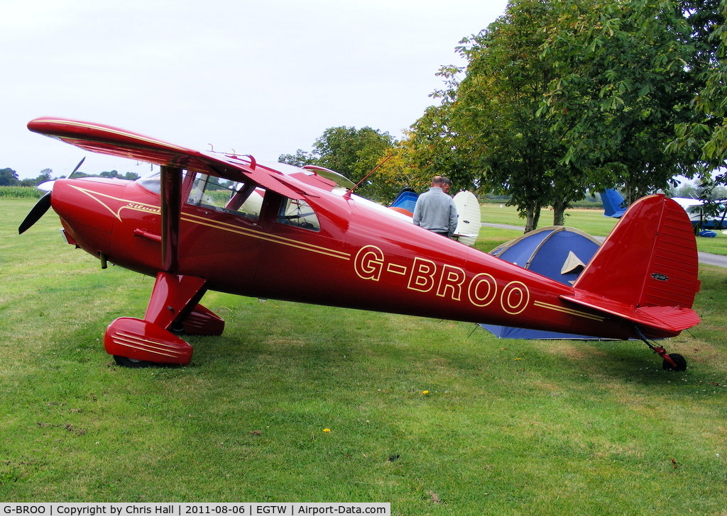 G-BROO, 1948 Luscombe 8E Silvaire C/N 6154, at the Luscombe fly-in at Oaksey Park