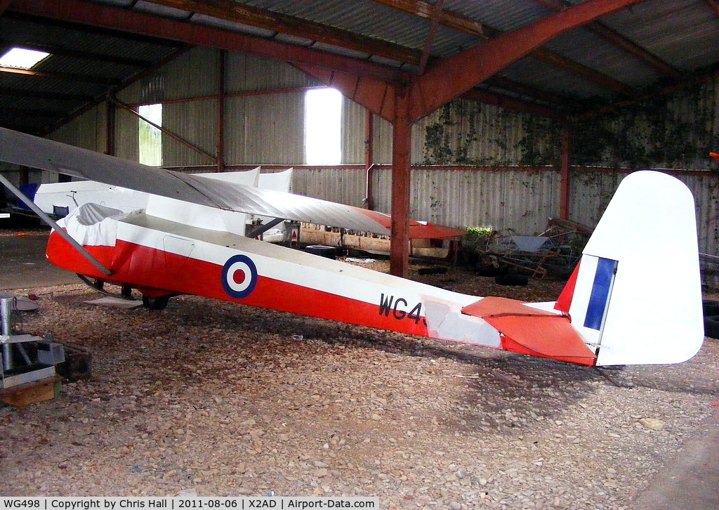 WG498, 1951 Slingsby T-21 Sedbergh TX.1 C/N 665, at the Cotswold Gliding Club, Aston Down