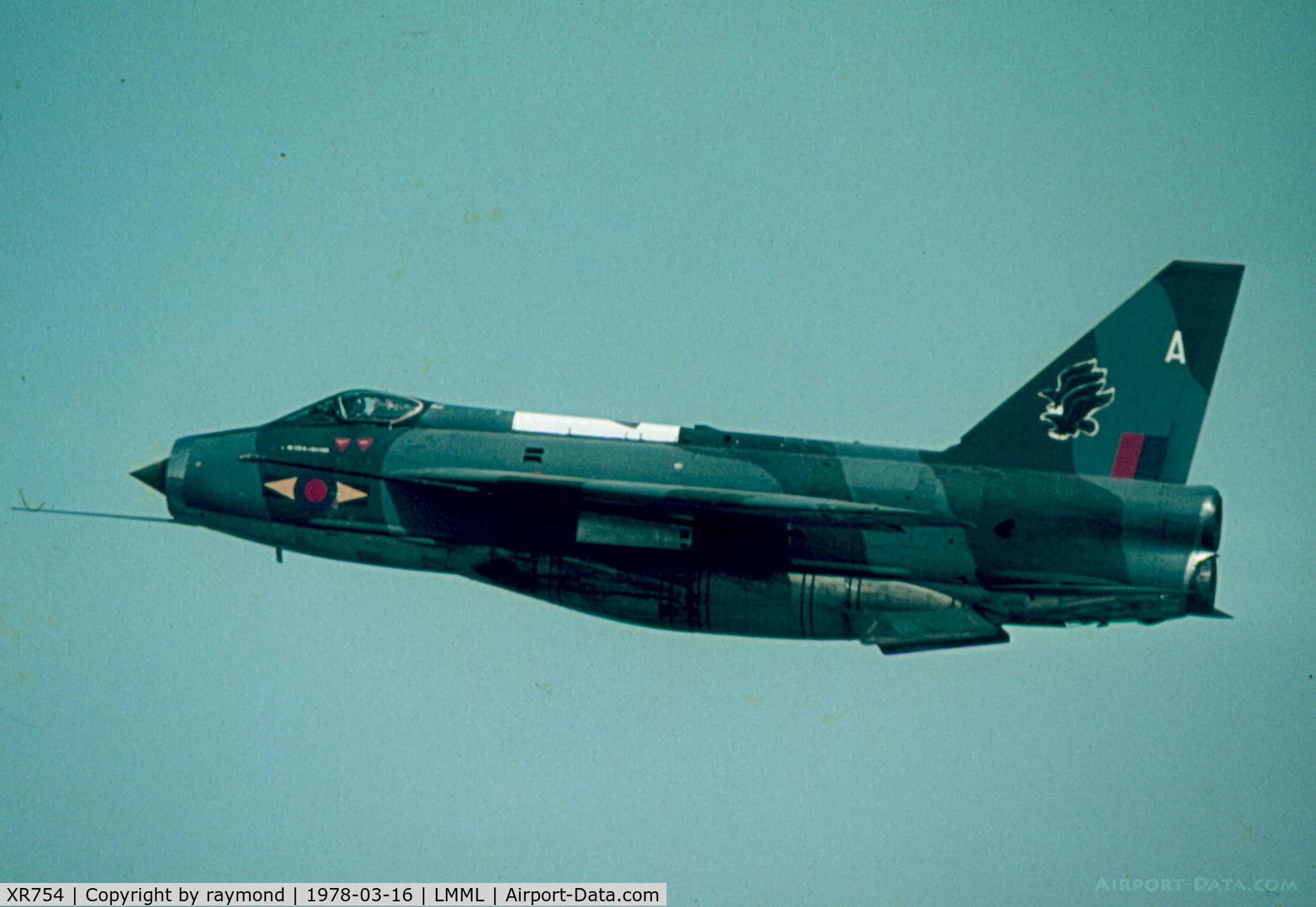 XR754, 1965 English Electric Lightning F.6 C/N 95219, Lightning F6 XR754/A 11Sqd RAF