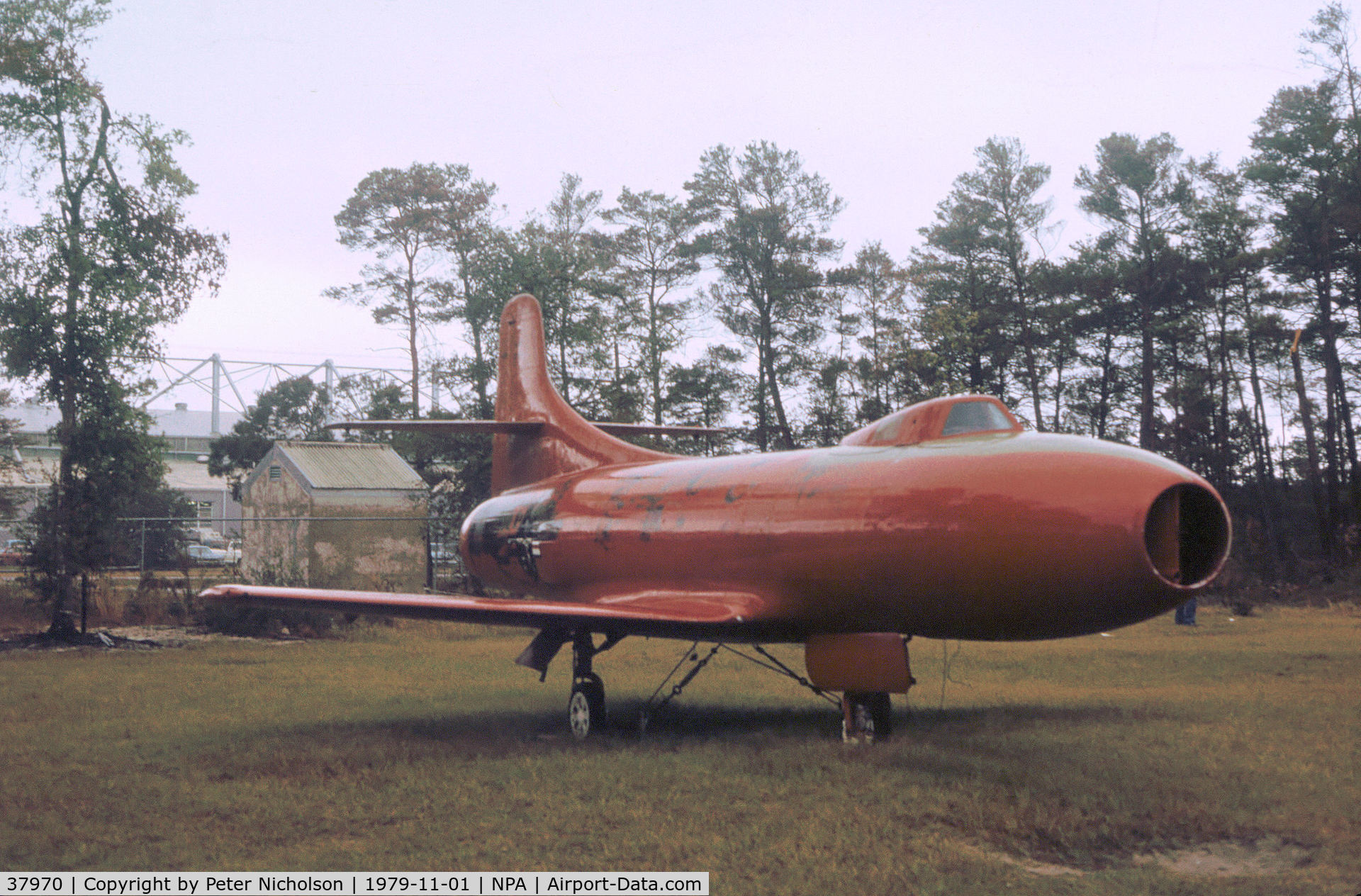 37970, 1947 Douglas D-558-1 Skystreak C/N 6564, Douglas D-558-1 Skystreak as seen at the Pensacola Naval Aviation Museum in November 1979.