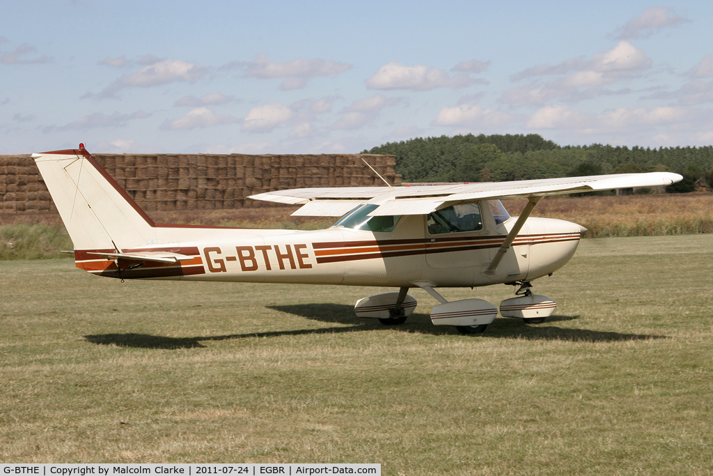 G-BTHE, 1974 Cessna 150L C/N 150-75340, Cessna 150L at Breighton Airfield's Wings & Wheels Weekend, July 2011.
