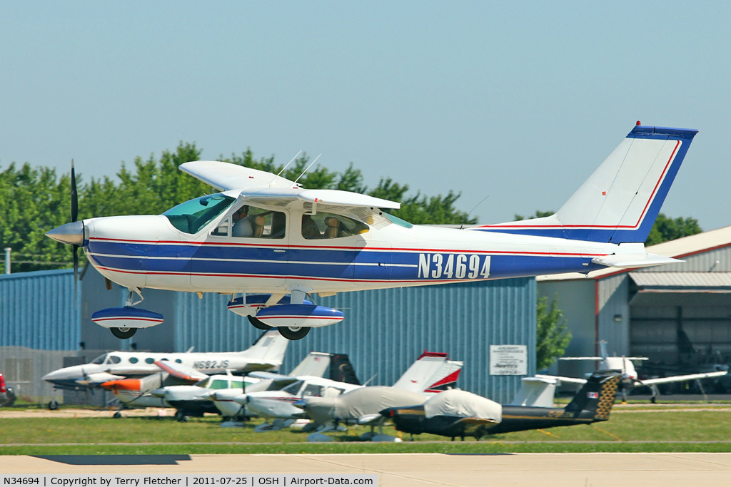 N34694, 1973 Cessna 177B Cardinal C/N 17701942, 1973 Cessna 177B, c/n: 17701942 arriving at 2011 Oshkosh
