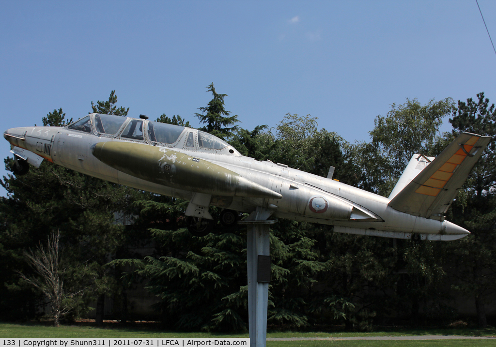 133, Fouga CM-170R Magister C/N 133, Preserved at the entrance of the airfield...