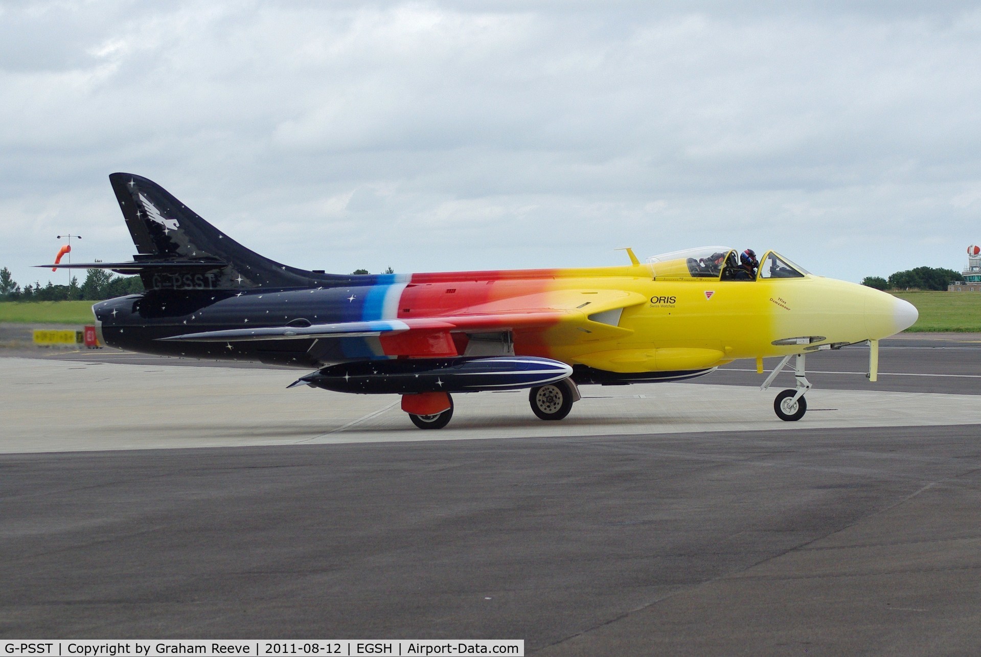 G-PSST, 1959 Hawker Hunter F.58A C/N HABL-003115, About to depart.