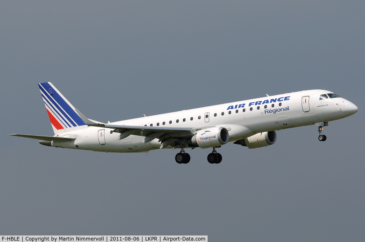 F-HBLE, 2007 Embraer 190AR (ERJ-190-100IGW) C/N 19000123, Air France Regional