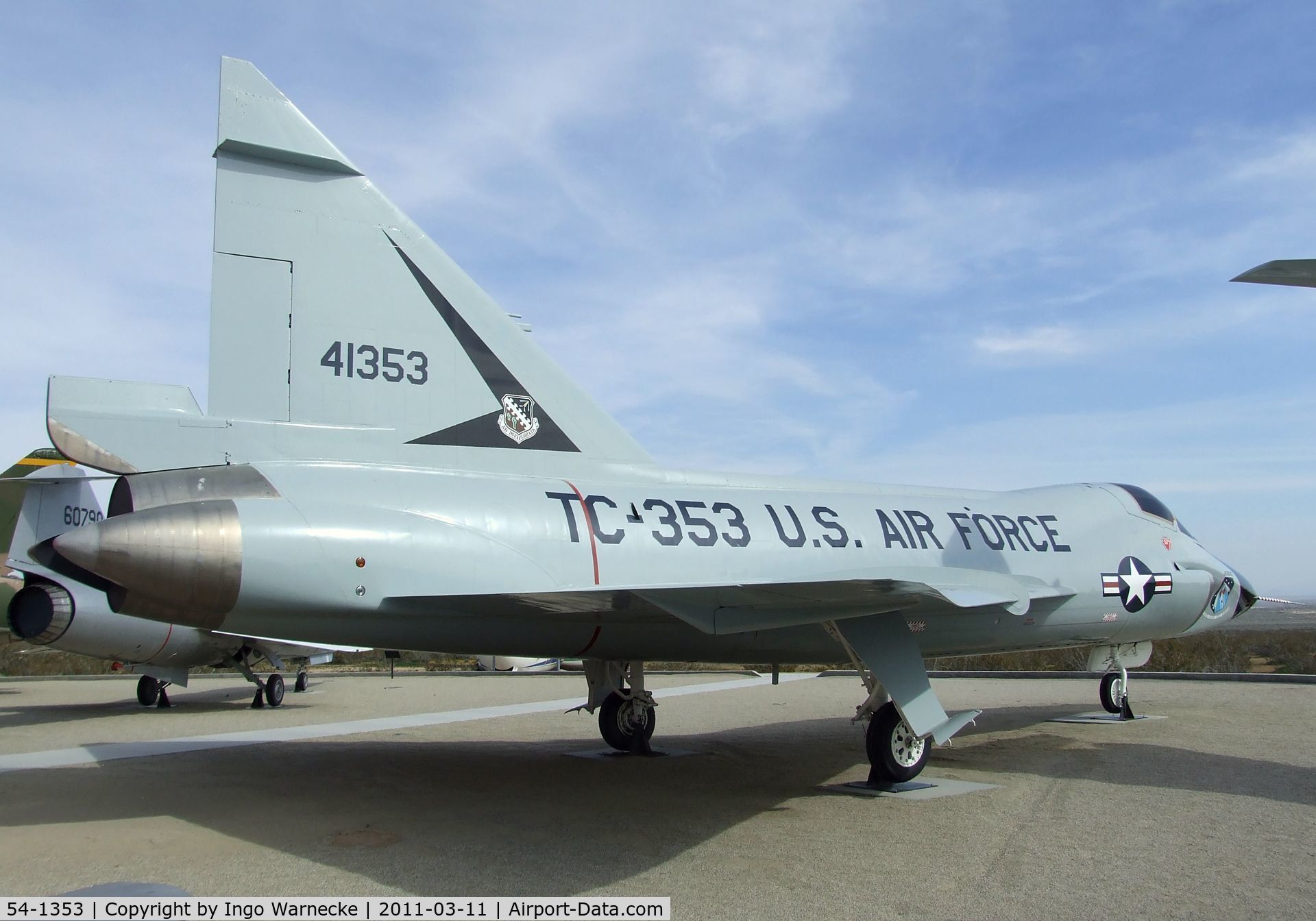 54-1353, 1954 Convair TF-102A Delta Dagger C/N 8-12-3, Convair TF-102A Delta Dagger at the Century Circle display outside the gate of Edwards AFB, CA