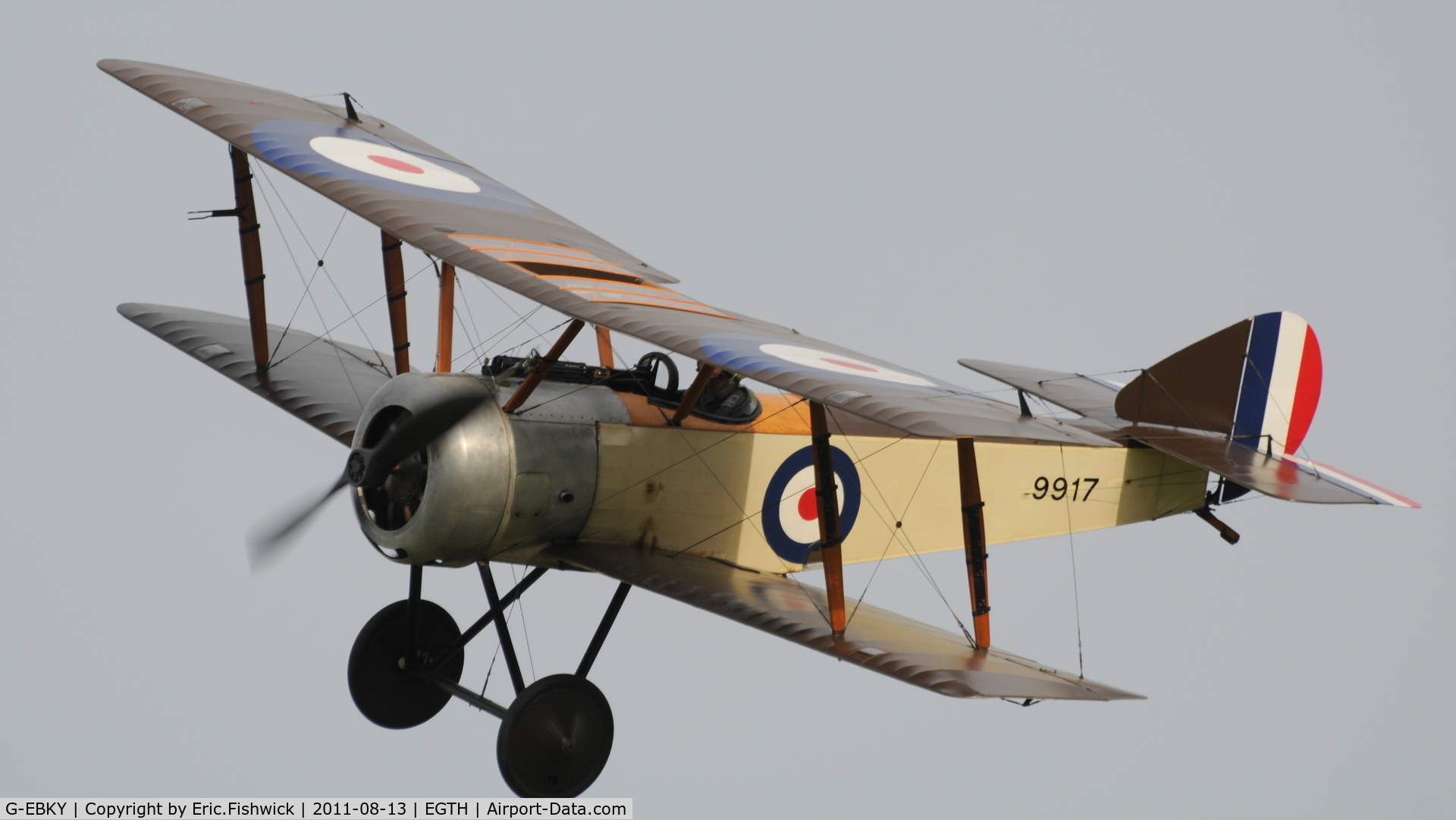 G-EBKY, 1920 Sopwith Pup C/N W/O 3004/14, 43. 9917 at Shuttleworth Evening Air Display, August 2011