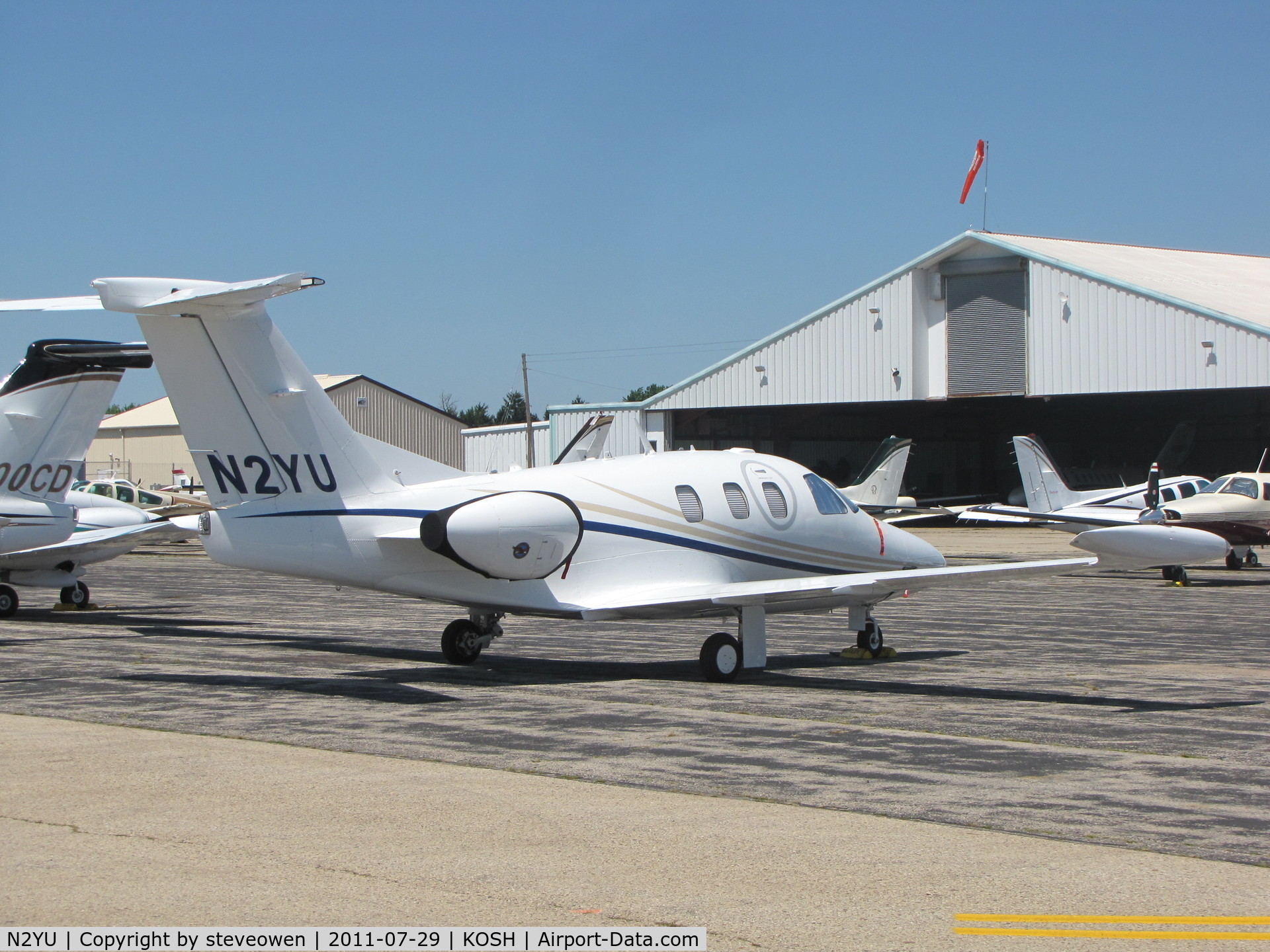 N2YU, 2008 Eclipse Aviation Corp EA500 C/N 000160, Basler FBO ramp