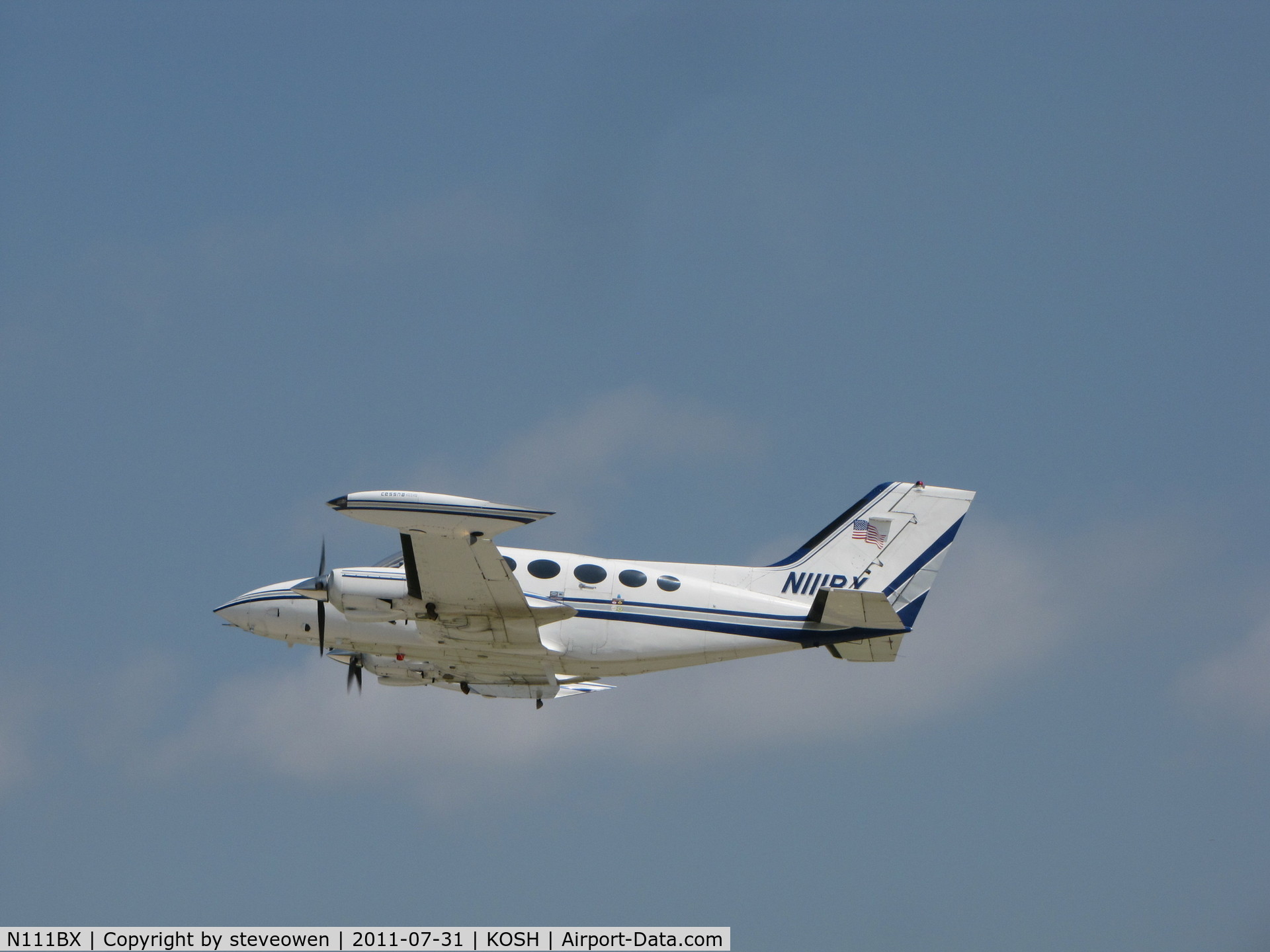 N111BX, 1972 Cessna 414 Chancellor Chancellor C/N 414-0368, departing Rwy 27 EAA 2011