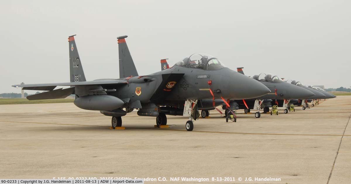 90-0233, 1990 McDonnell Douglas F-15E Strike Eagle C/N 1163/E135, at NAF Washington