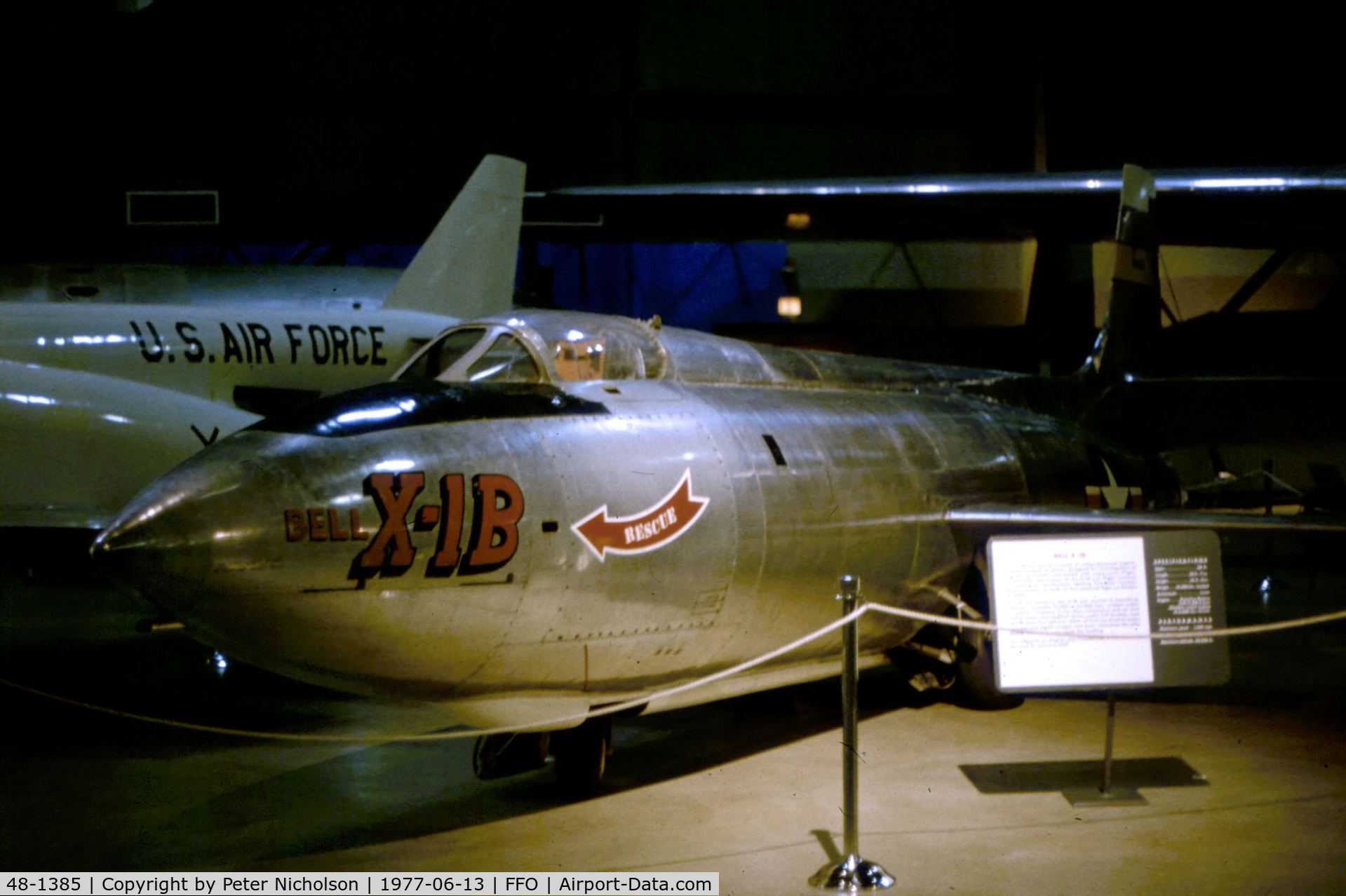 48-1385, 1948 Bell X-1B C/N Not found 48-1385, The Bell X-1B as seen at the USAF Museum in the Summer of 1977.