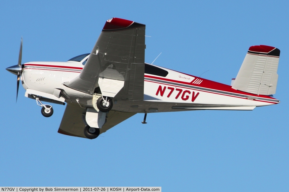 N77GV, 1964 Beech S35 Bonanza C/N D-7693, Departing Airventure 2011.