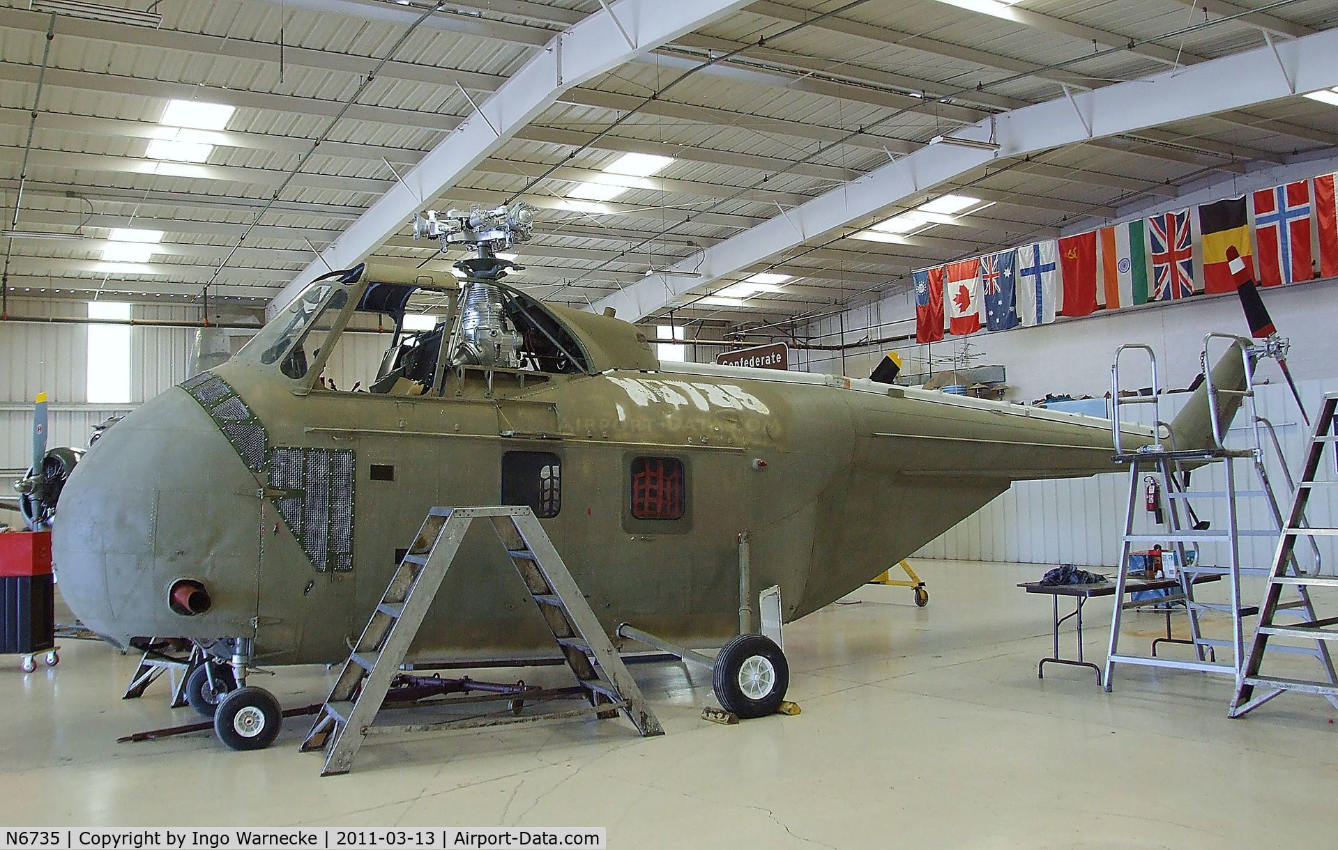 N6735, 1971 Sikorsky UH-19D Chickasaw C/N 54-1416, Sikorsky UH-19D Chickasaw at the CAF Arizona Wing Museum, Mesa AZ