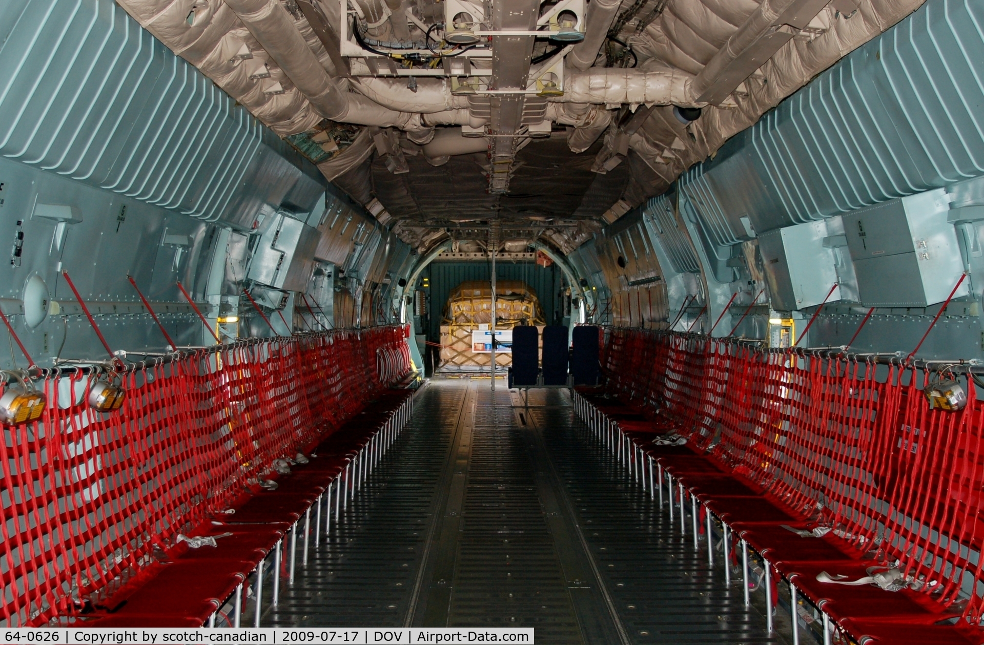 64-0626, 1964 Lockheed C-141B Starlifter C/N 300-6039, Interior of 1964 Lockheed C-141B Starlifter Cargo Bay at the Air Mobility Command Museum, Dover AFB, Dover, DE