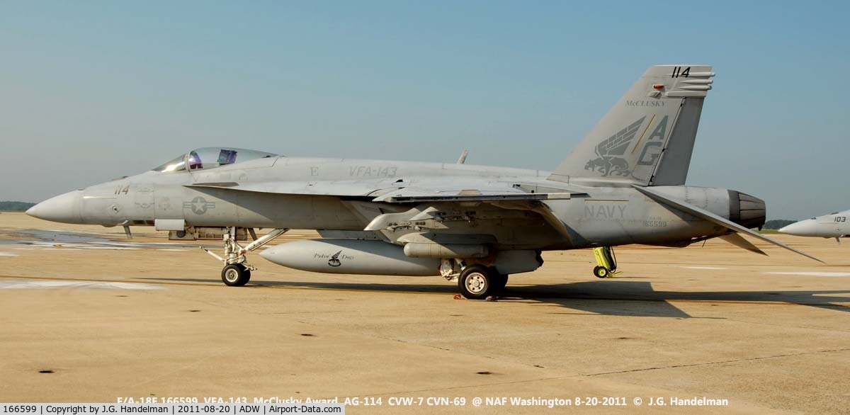 166599, Boeing F/A-18E Super Hornet C/N E095, at ADW