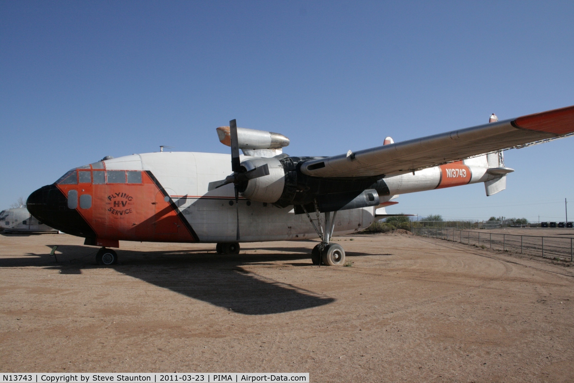 N13743, 1949 Fairchild C-119C Flying Boxcar C/N 10369, Taken at Pima Air and Space Museum, in March 2011 whilst on an Aeroprint Aviation tour