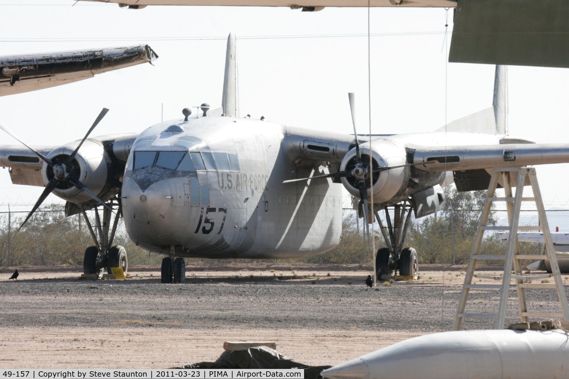 49-157, 1949 Fairchild C-119C-15-5A  Flying Boxcar C/N 10394, Taken at Pima Air and Space Museum, in March 2011 whilst on an Aeroprint Aviation tour - located in the storage area