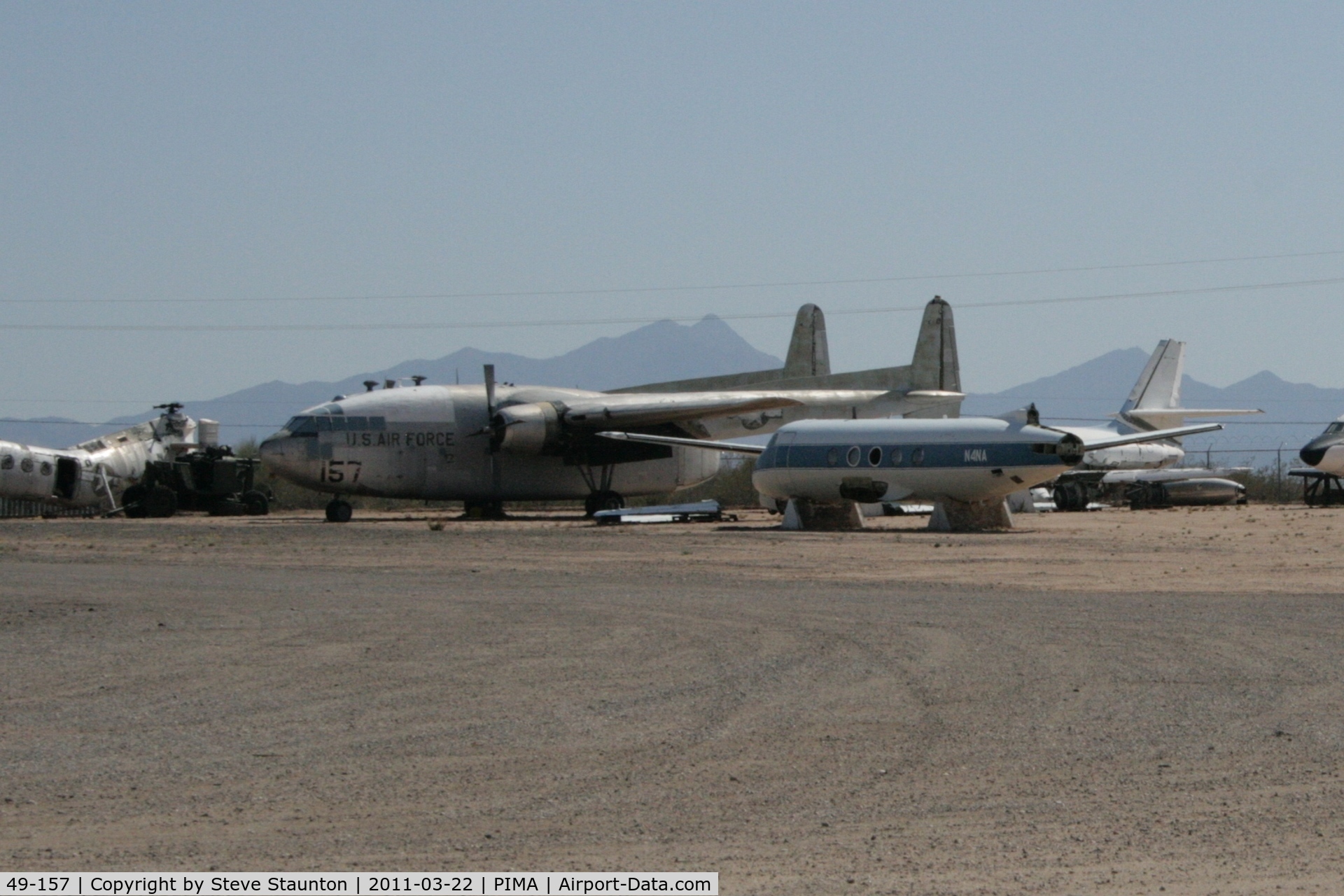 49-157, 1949 Fairchild C-119C-15-5A  Flying Boxcar C/N 10394, Taken at Pima Air and Space Museum, in March 2011 whilst on an Aeroprint Aviation tour - located in the storage area