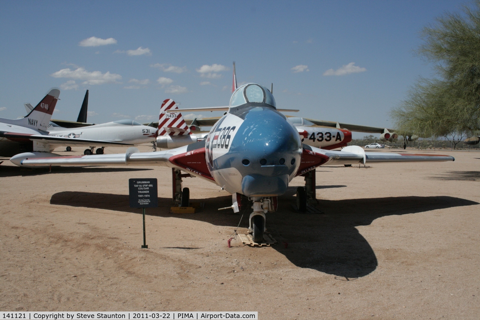 141121, Grumman TAF-9J Cougar C/N 368C, Taken at Pima Air and Space Museum, in March 2011 whilst on an Aeroprint Aviation tour