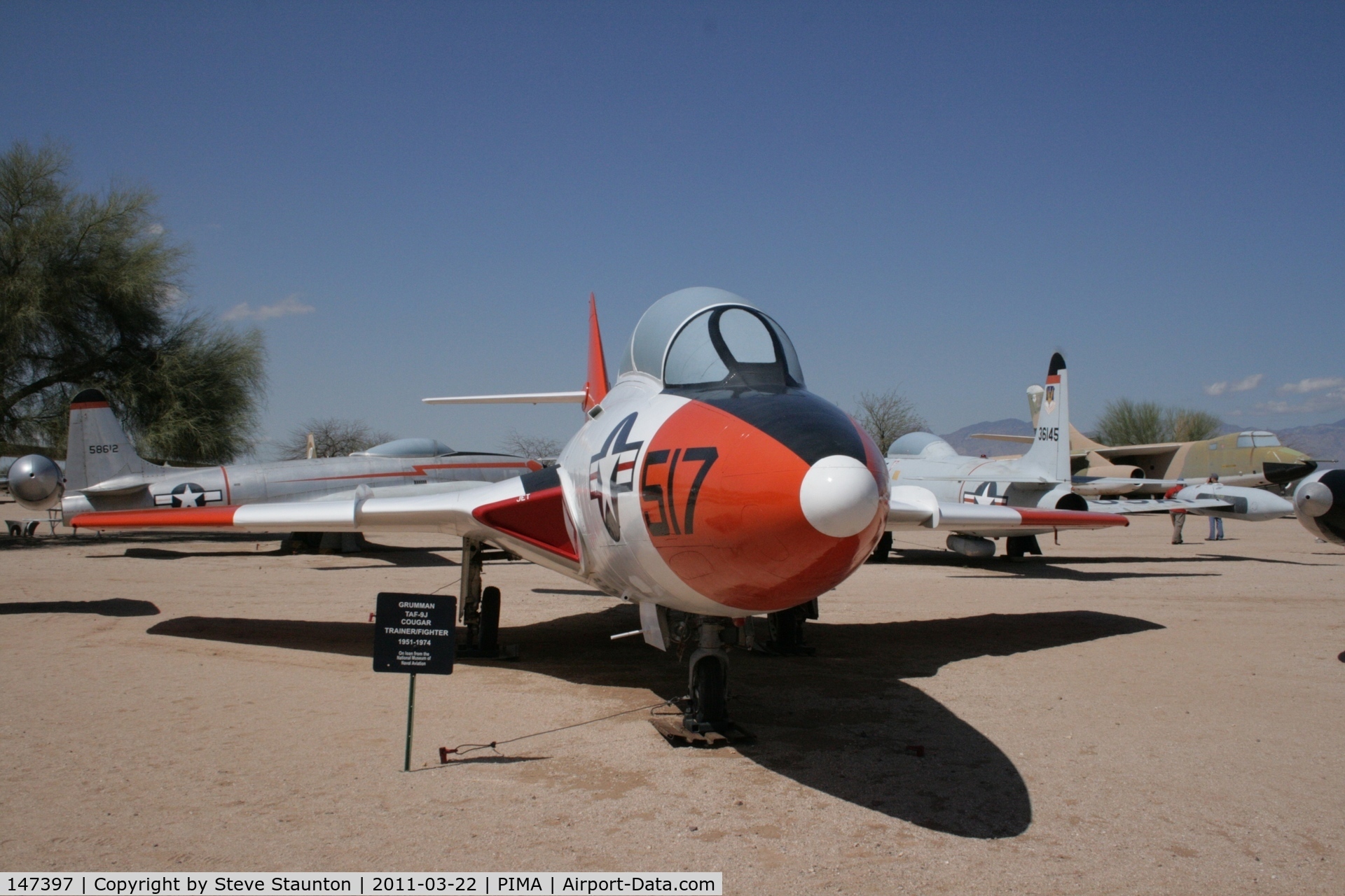 147397, 1962 Grumman TF-9J Cougar C/N 367, Taken at Pima Air and Space Museum, in March 2011 whilst on an Aeroprint Aviation tour