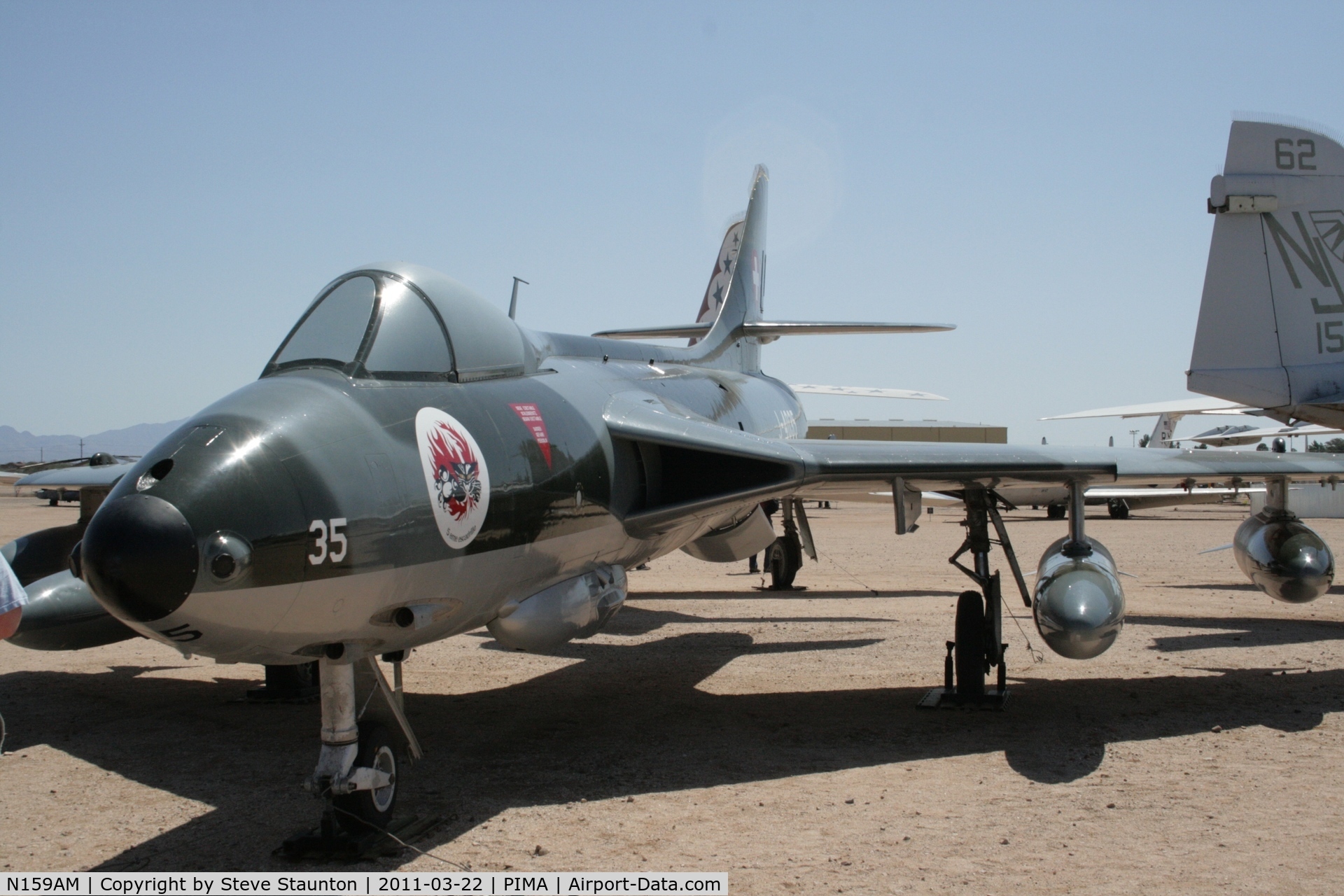 N159AM, Hawker Hunter F.58 C/N 41H-697402, Taken at Pima Air and Space Museum, in March 2011 whilst on an Aeroprint Aviation tour