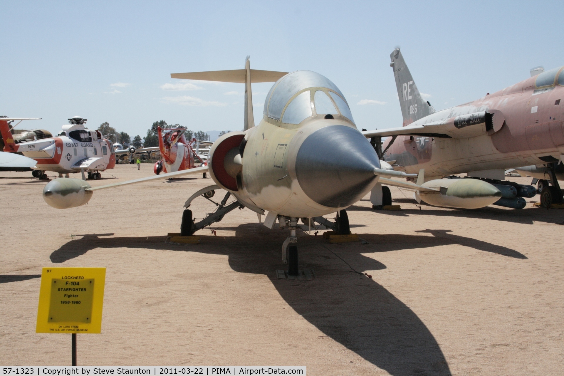 57-1323, 1957 Lockheed F-104D Starfighter C/N 483-5035, Taken at Pima Air and Space Museum, in March 2011 whilst on an Aeroprint Aviation tour