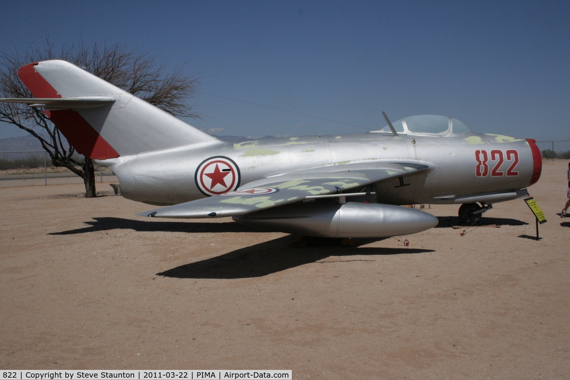 822, Mikoyan-Gurevich MiG-15bis C/N 1B00822, Taken at Pima Air and Space Museum, in March 2011 whilst on an Aeroprint Aviation tour