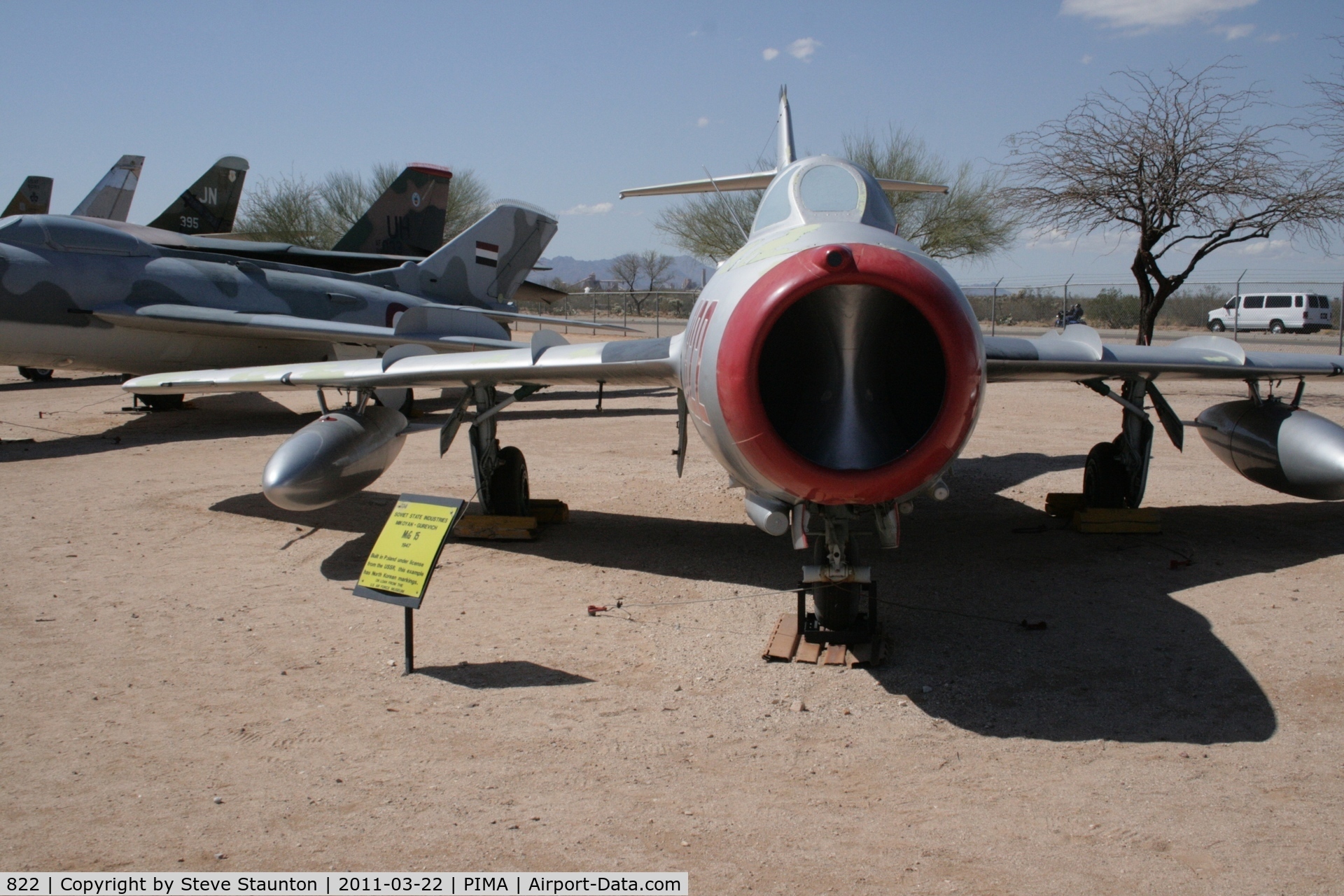 822, Mikoyan-Gurevich MiG-15bis C/N 1B00822, Taken at Pima Air and Space Museum, in March 2011 whilst on an Aeroprint Aviation tour