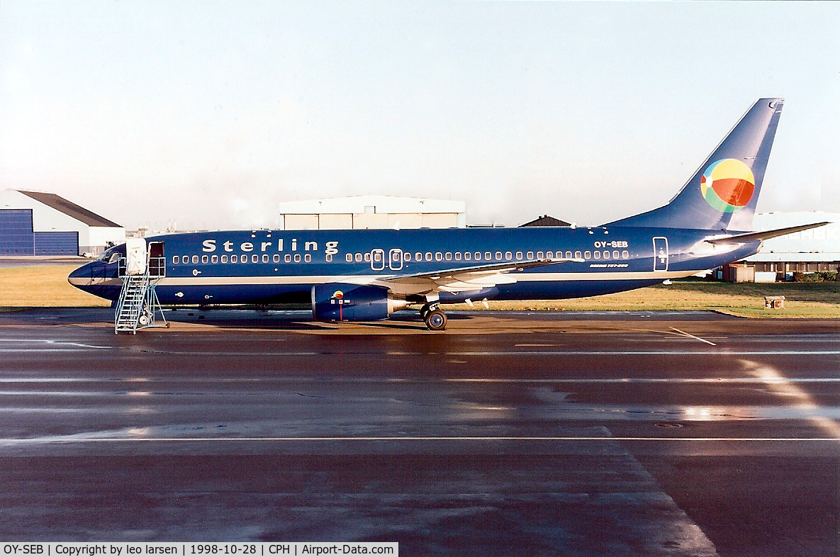 OY-SEB, 1998 Boeing 737-8Q8 C/N 28214, Copenhagen Kastrup 29.10.98