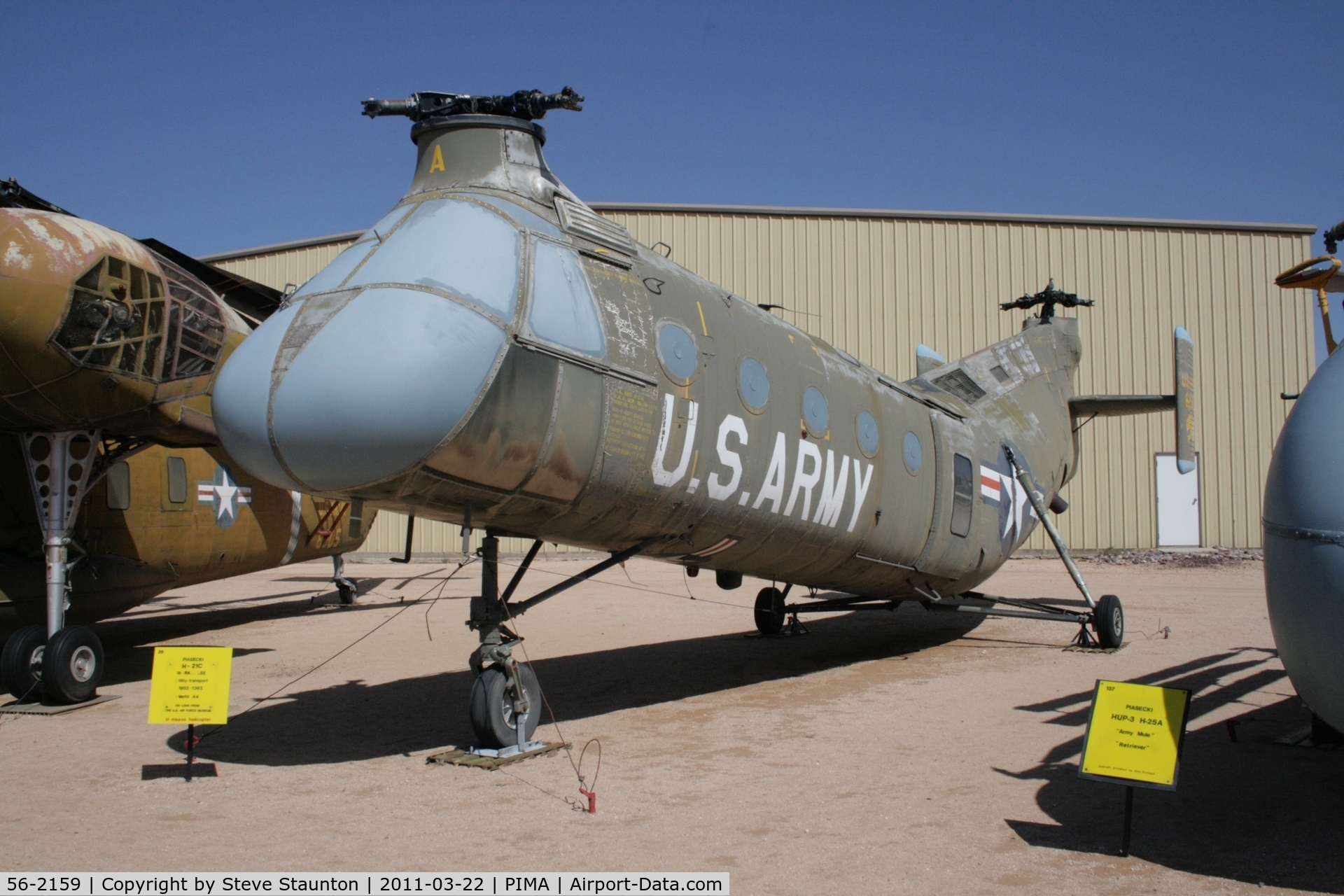 56-2159, 1956 Piasecki H-21C Shawnee C/N C.321, Taken at Pima Air and Space Museum, in March 2011 whilst on an Aeroprint Aviation tour