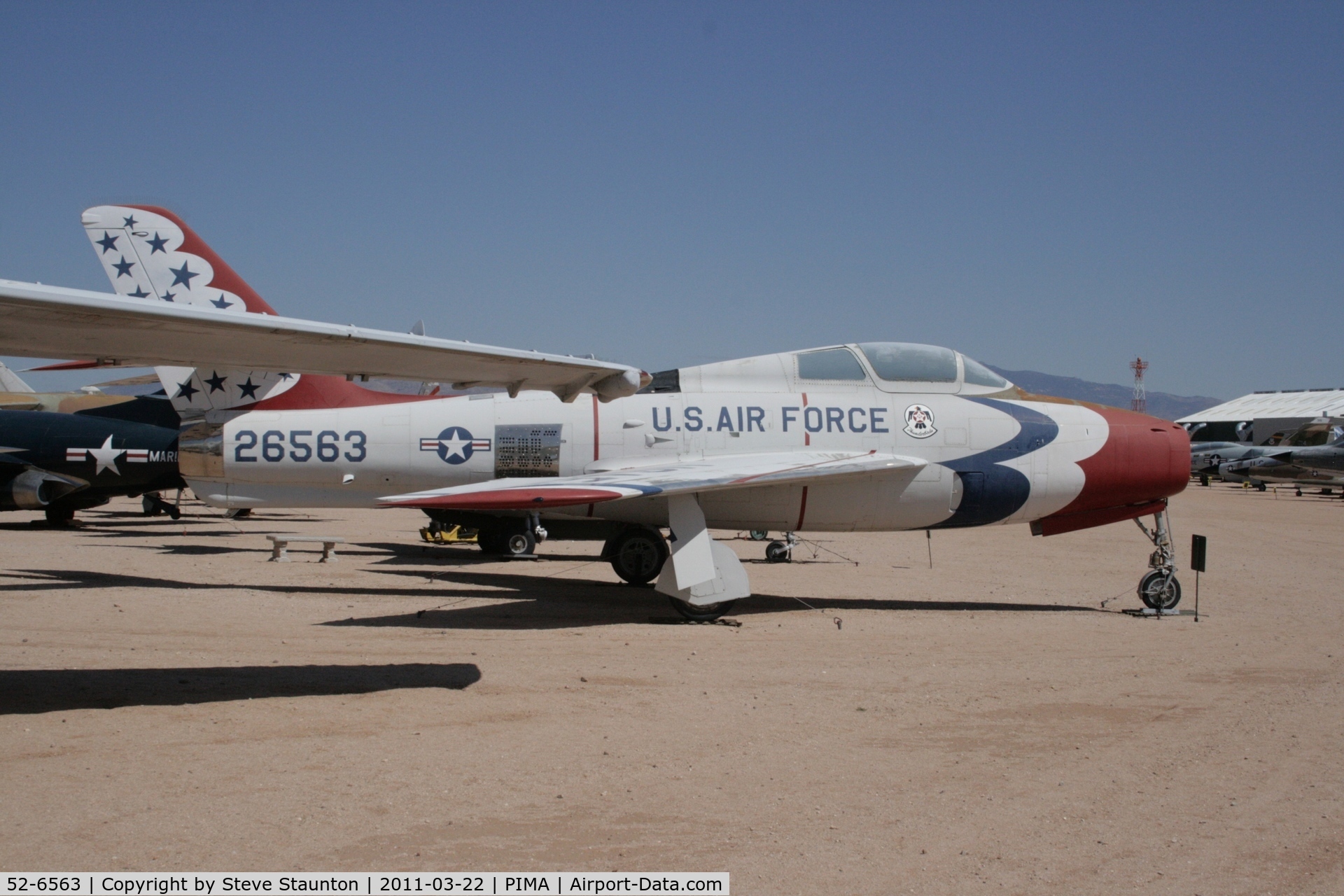 52-6563, Republic F-84F Thunderstreak C/N Not found 52-6563, Taken at Pima Air and Space Museum, in March 2011 whilst on an Aeroprint Aviation tour
