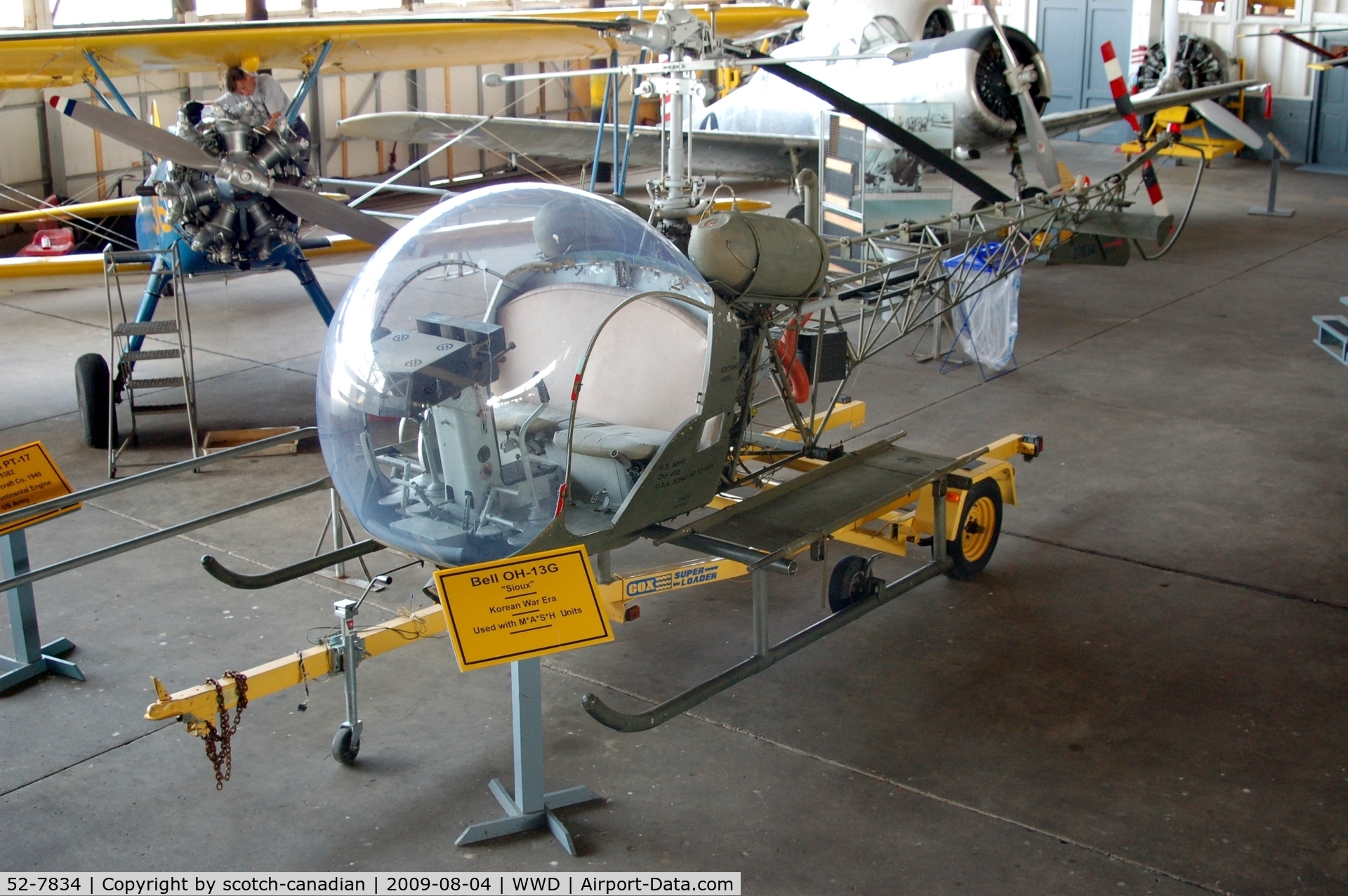 52-7834, 1952 Bell OH-13G Sioux C/N 1061, 1952 Bell OH-13G Sioux Helicopter at the Naval Air Station Wildwood Aviation Museum, Cape May County Airport, Wildwood, NJ