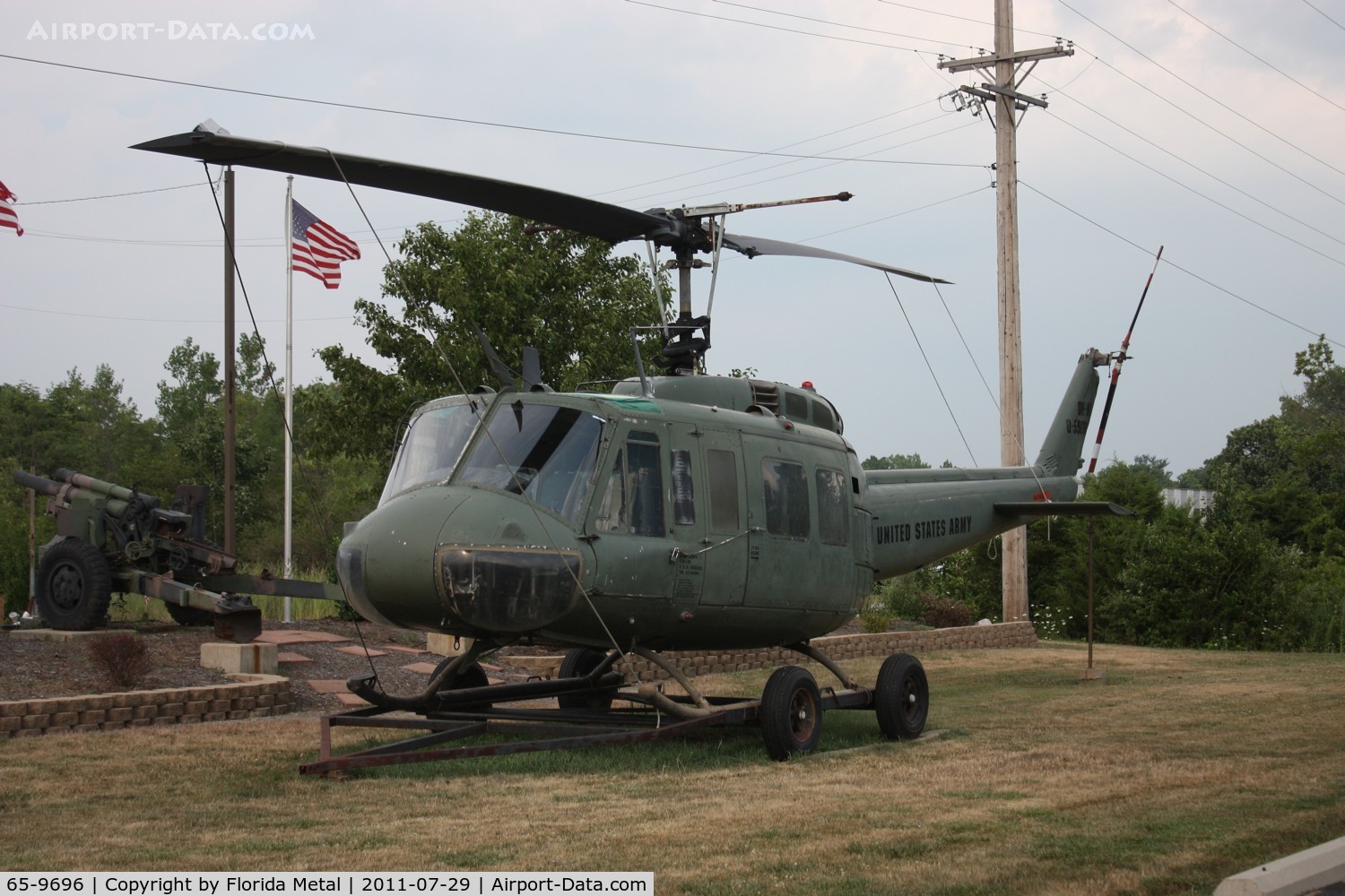 65-9696, 1965 Bell UH-1H Iroquois C/N 4640, UH-1 outside VFW hall Vandalia OH