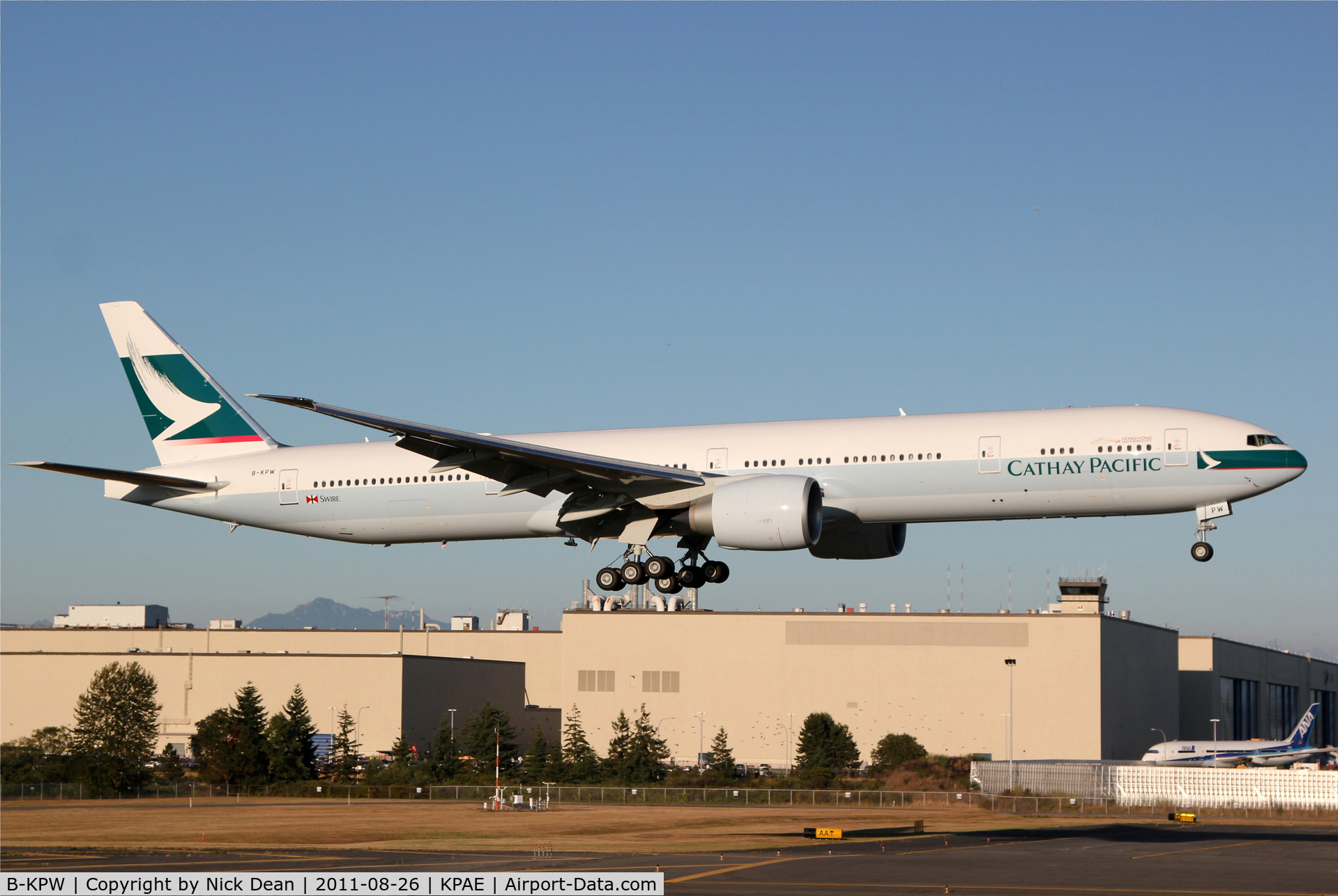 B-KPW, 2011 Boeing 777-367/ER C/N 39234, KPAE/PAE Boeing 818 short final for 16R after an afternoon test flight today.