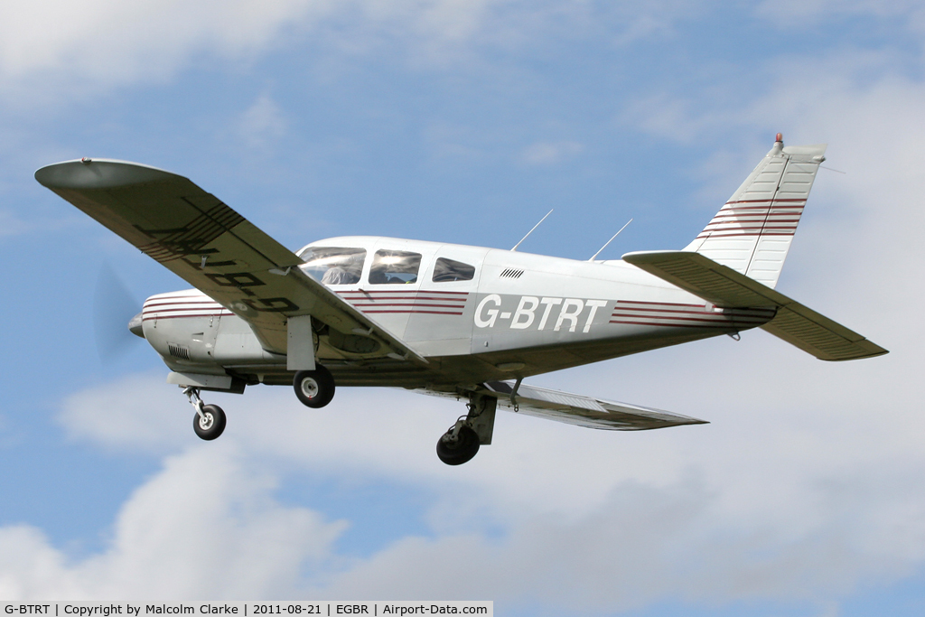 G-BTRT, 1975 Piper PA-28R-200 Cherokee Arrow C/N 28R-7535270, Piper PA-28R-200 Cherokee Arrow at Breighton Airfield's Summer Fly-In, August 2011.