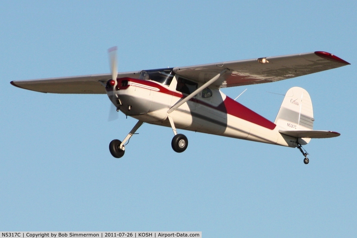 N5317C, 1950 Cessna 140A C/N 15437, Departing Airventure 2011.