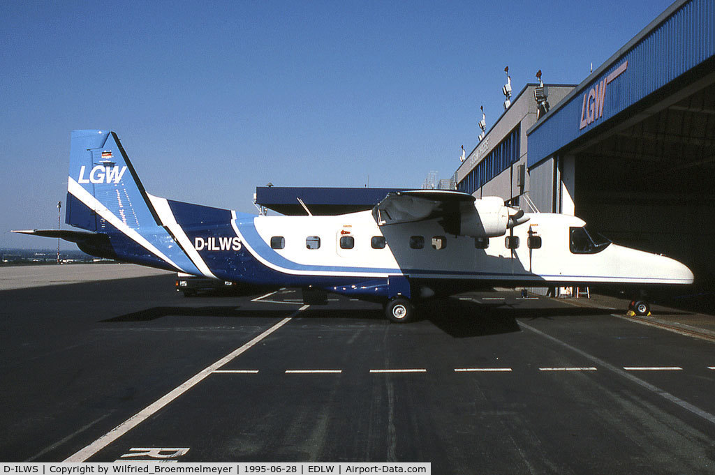 D-ILWS, 1995 Dornier 228-200 C/N 8002, Parked in front of LGW Hangar at DTM.