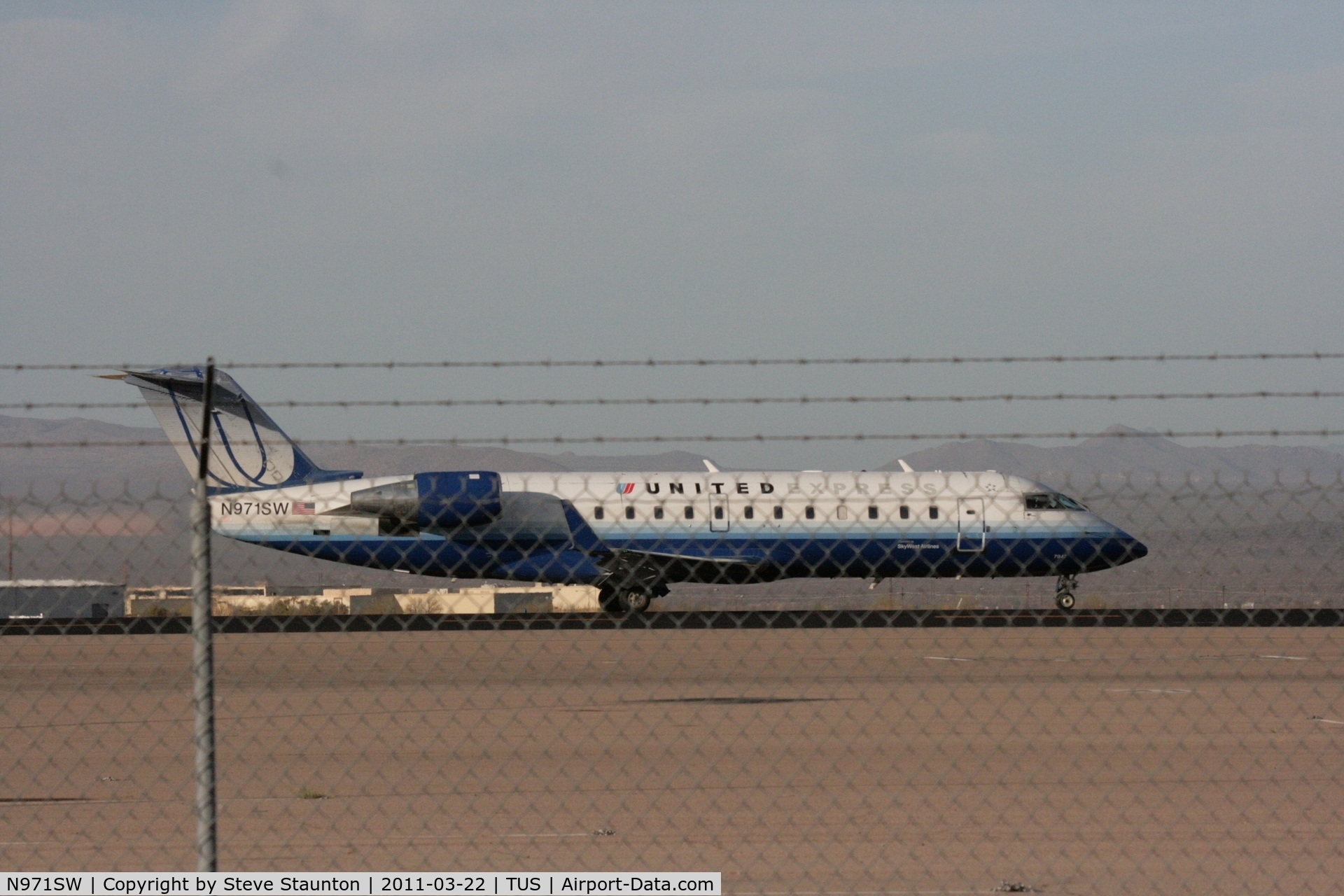 N971SW, 2004 Canadair CL-600-2B19 Regional Jet CRJ-200LR C/N 7947, Taken at Tucson International Airport, in March 2011 whilst on an Aeroprint Aviation tour