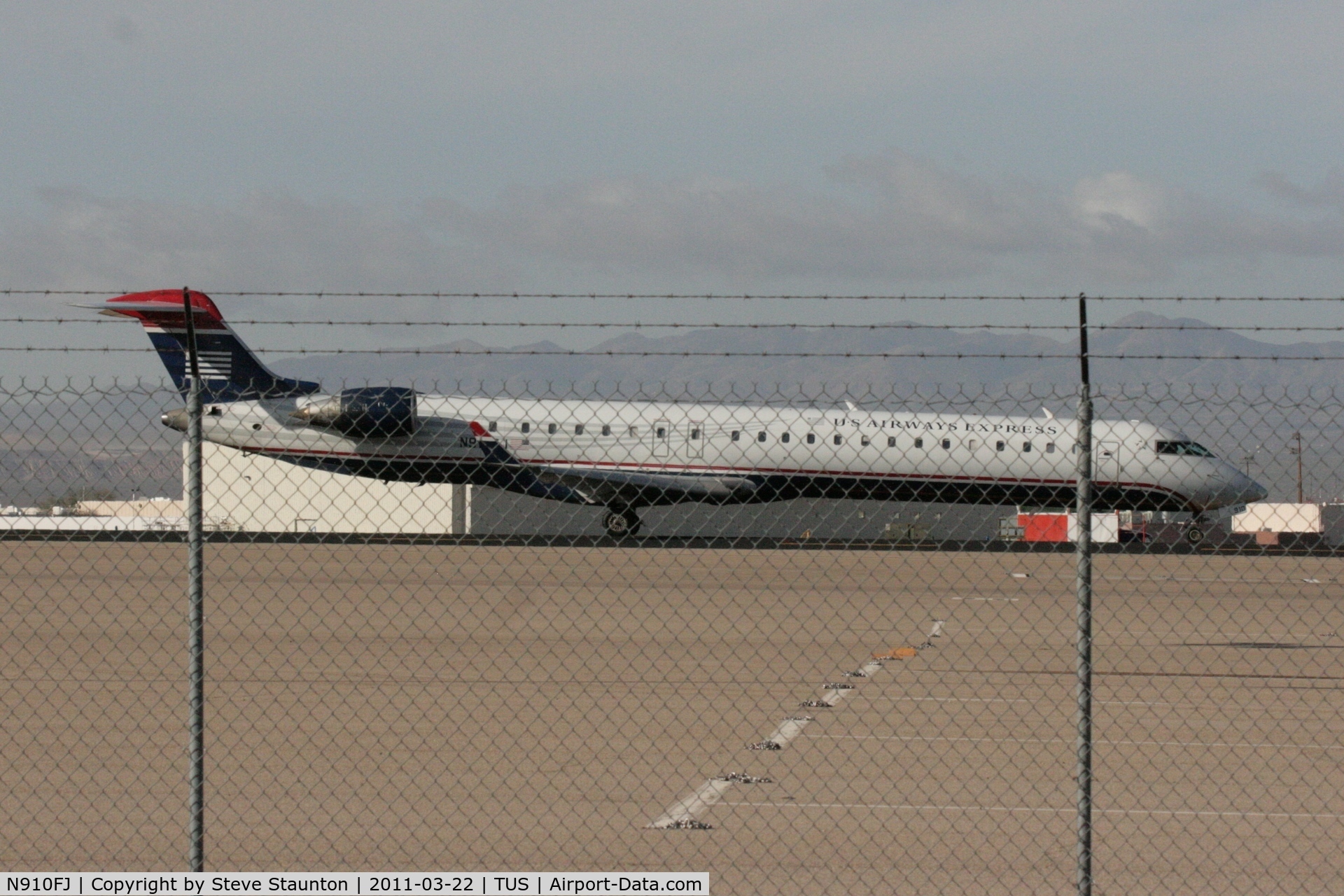 N910FJ, 2003 Bombardier CRJ-900ER (CL-600-2D24) C/N 15010, Taken at Tucson International Airport, in March 2011 whilst on an Aeroprint Aviation tour