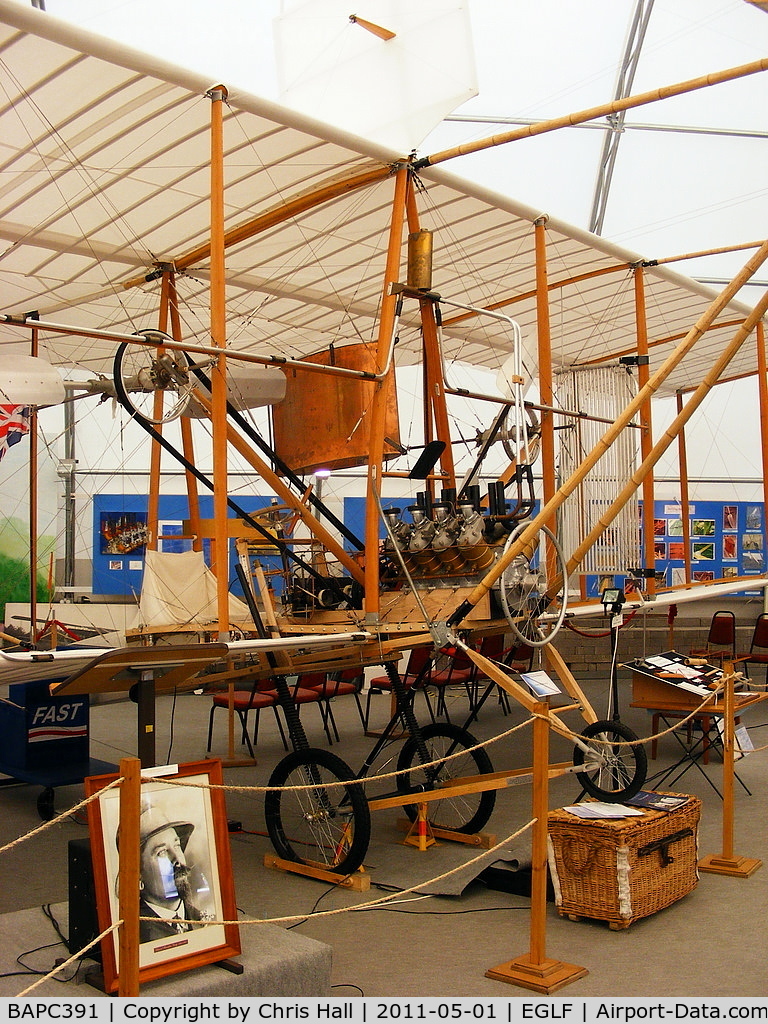 BAPC391, British Army Aircraft Cody 1A Replica C/N 1A, Full size replica of British Army Aircraft Number 1A in which Samuel Franklin Cody, on 16 October, 1908  made the first powered, controlled flight in the UK of a heavier than air machine.