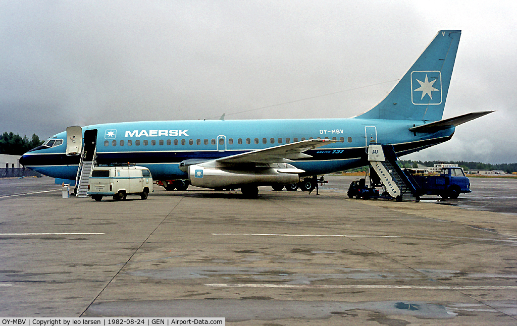 OY-MBV, 1981 Boeing 737-2L9 C/N 22735, GEN Gardermoen Norway 24.8.82