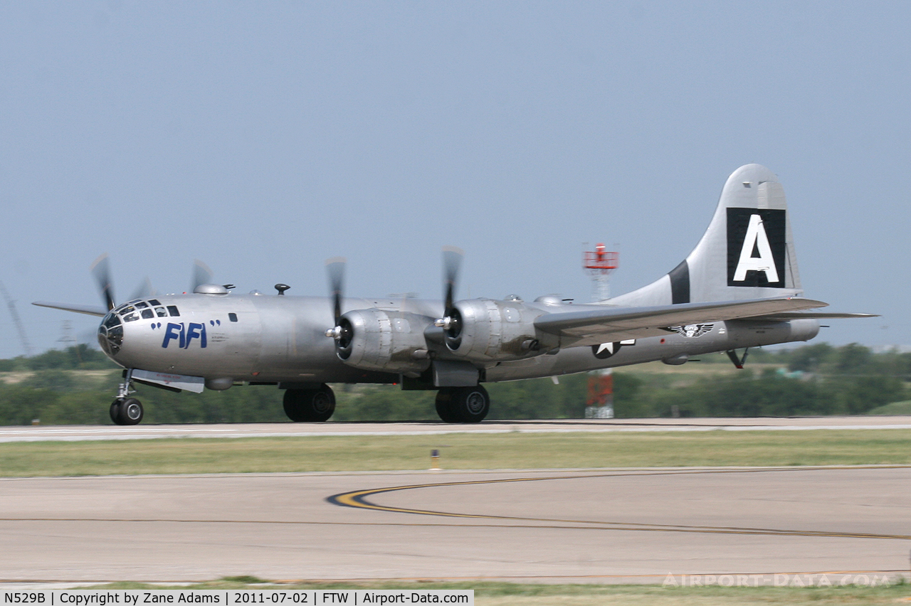 N529B, 1944 Boeing B-29A-60-BN Superfortress C/N 11547, CAF B-29 takeoff At Meacham Field - Fort Worth, TX