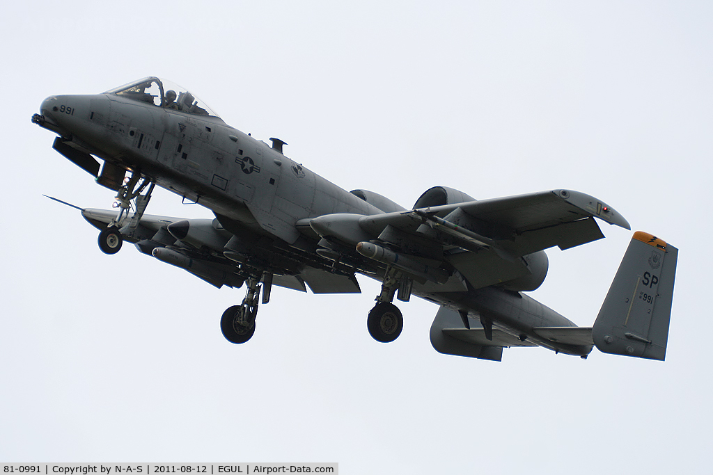 81-0991, 1981 Fairchild Republic A-10C Thunderbolt II C/N A10-0686, Arriving back from a local sortie