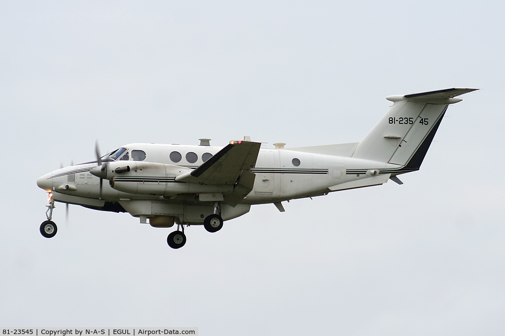 81-23545, Beechcraft C-12D Huron C/N BP-26, Landing back from operating with the A-10's