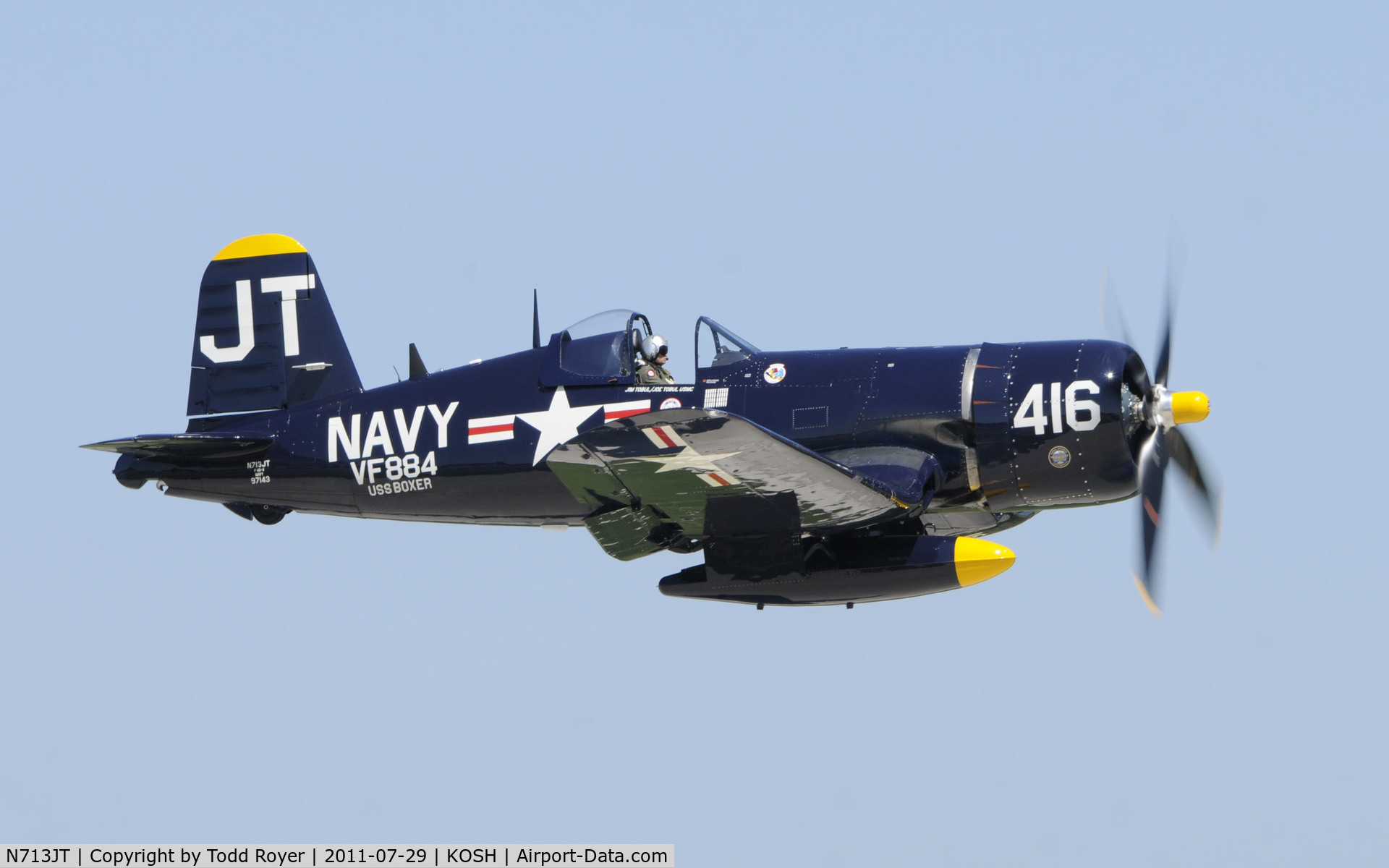N713JT, 1945 Vought F4U-4B Corsair C/N 97143, AIRVENTURE 2011