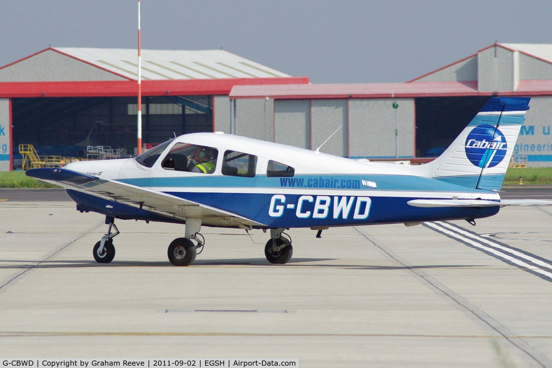 G-CBWD, 2002 Piper PA-28-161 Cherokee Warrior III C/N 2842160, About to depart.