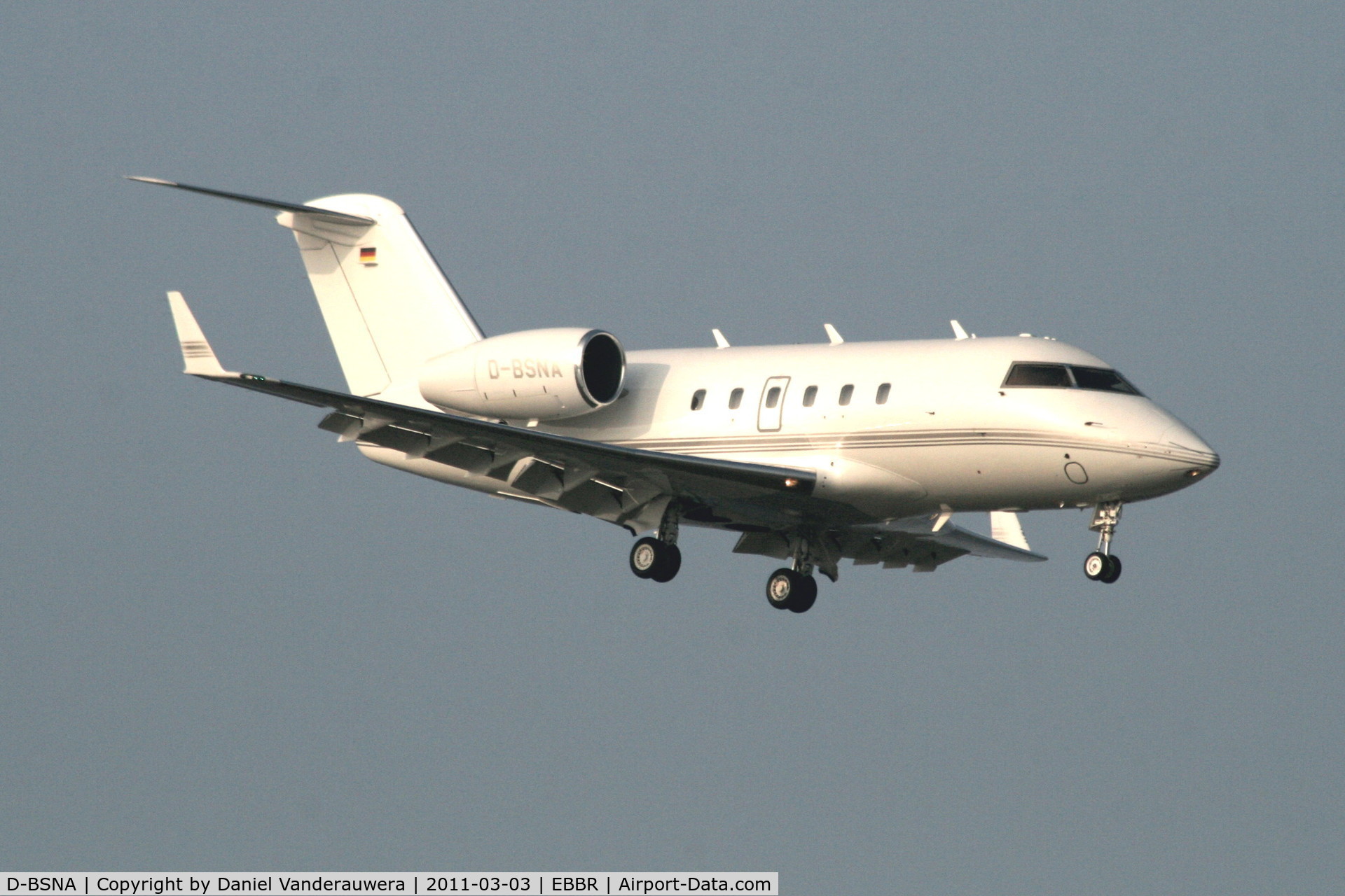 D-BSNA, 1982 Canadair Challenger 600 (CL-600-1A11) C/N 1066, Arrival to RWY 02
