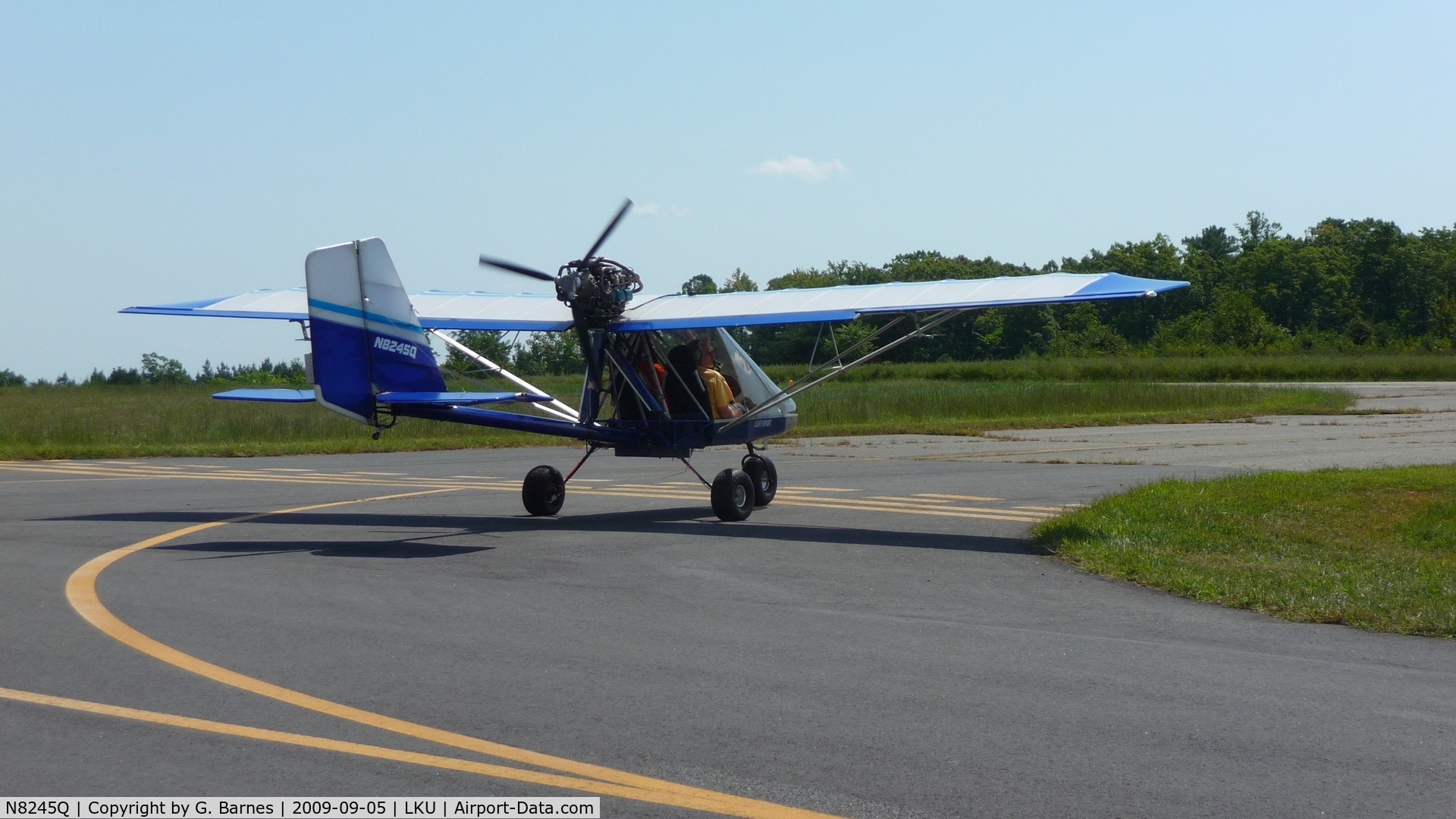 N8245Q, 2001 Rans S-12XL Airaile C/N 10990895, Ready for takeoff from the Louisa County 2009 Annual Air Show